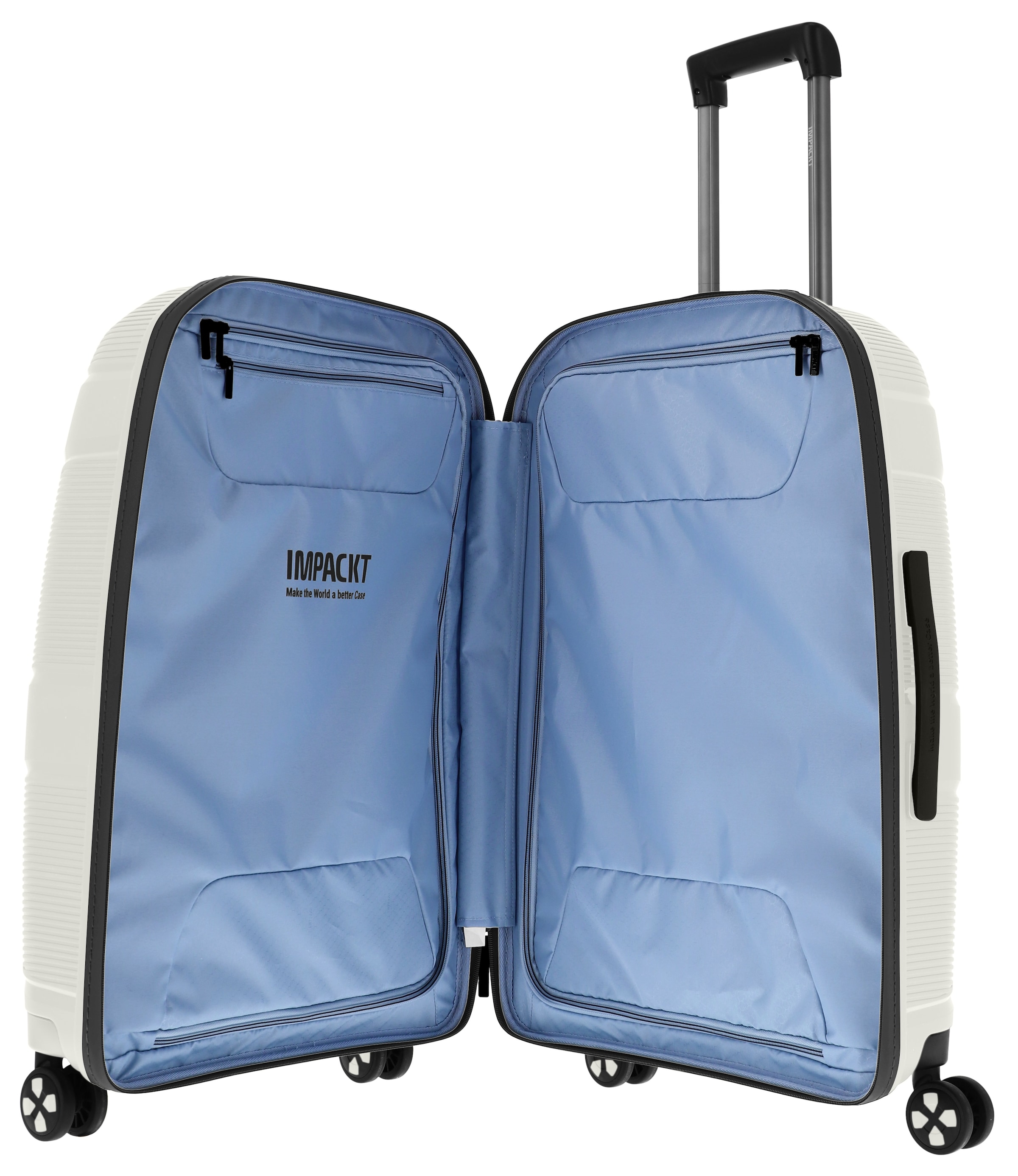IMPACKT Hartschalen-Trolley »IP1, verschiedene Größen und Farben«, 4 Rollen, Hartschalen-Koffer vegan Koffer Reisegepäck USB-Port TSA Zahlenschloss