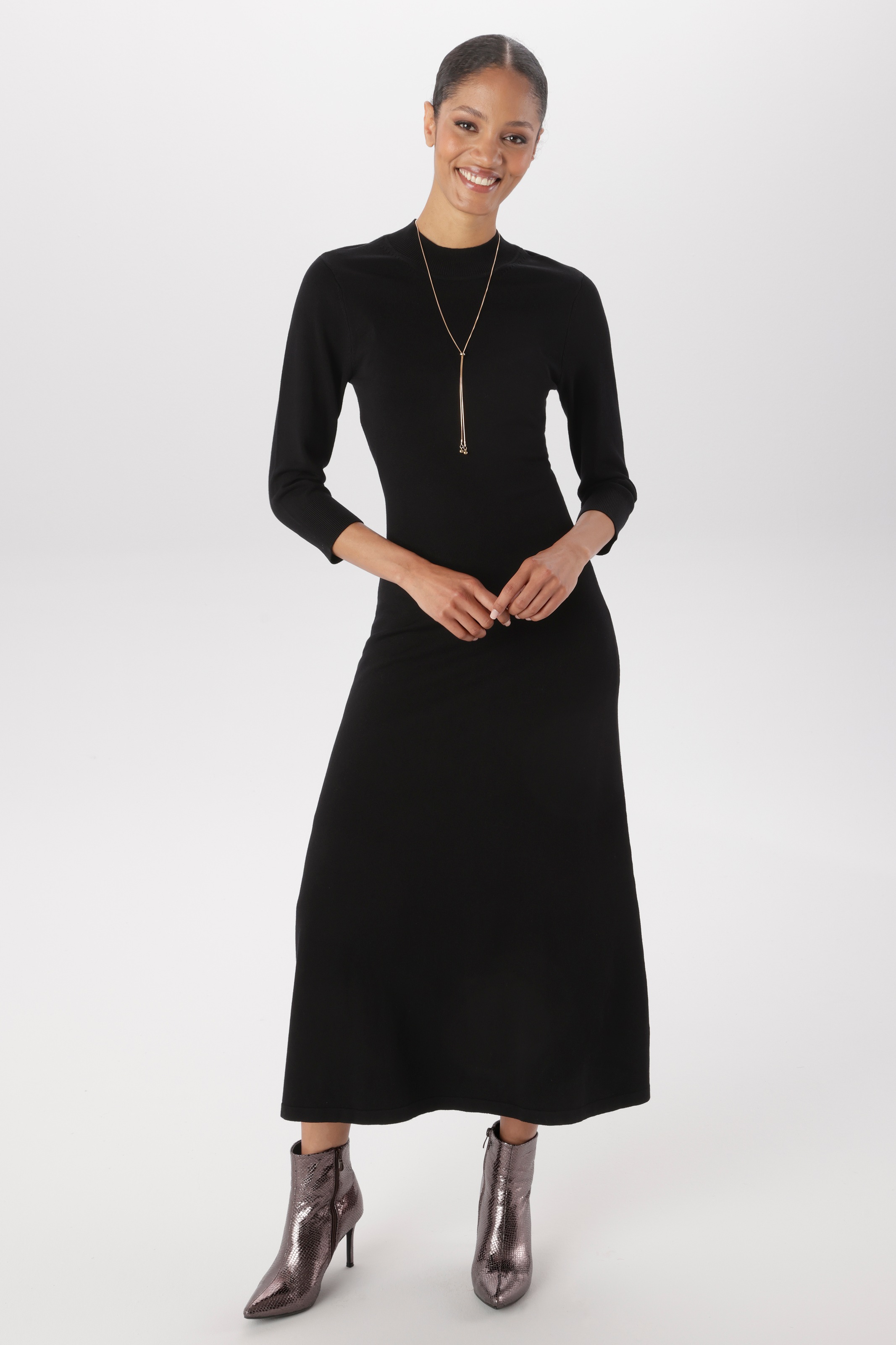 Aniston SELECTED Strickkleid mit kleinem Stehkragen - NEUE KOLLEKTION