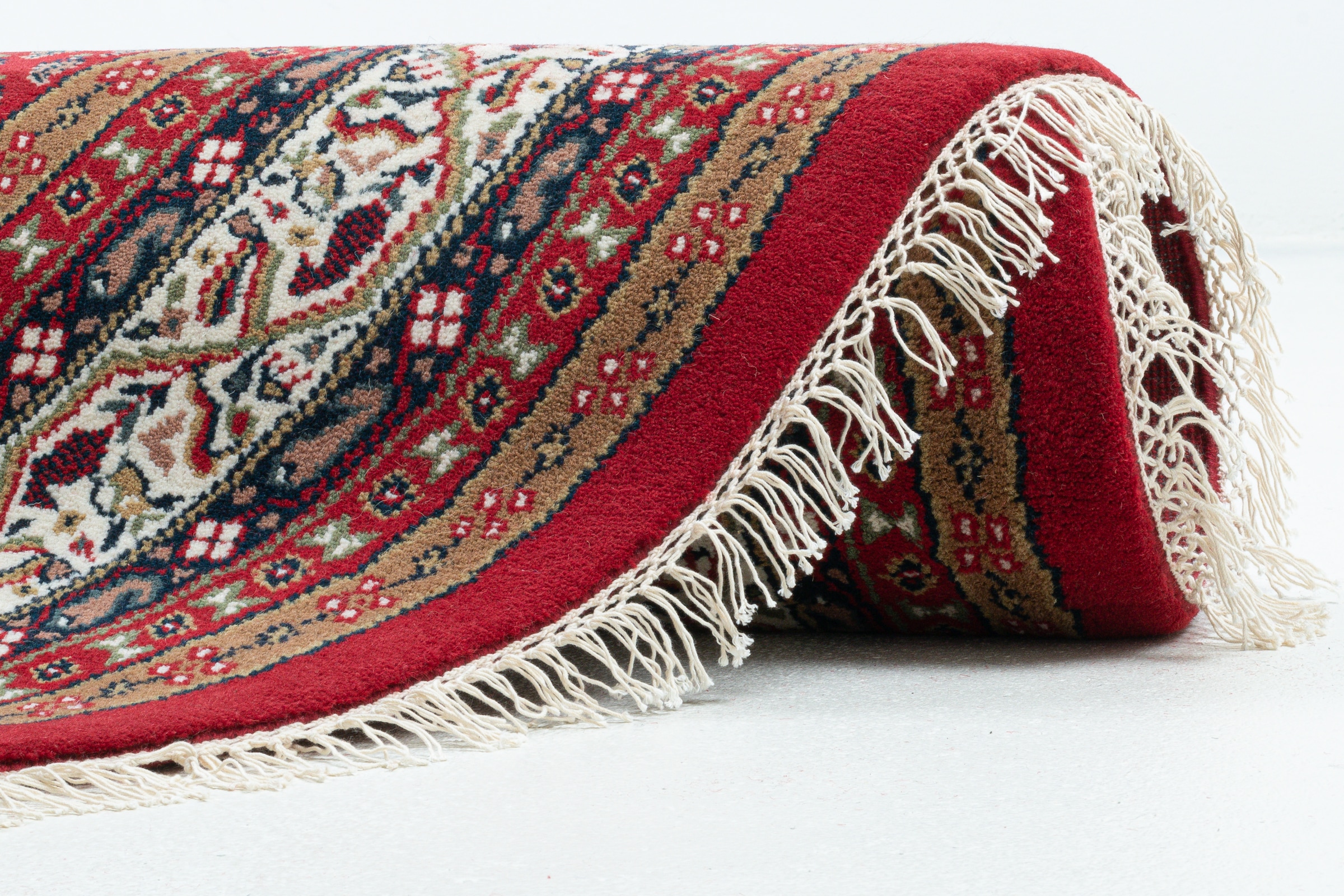 THEKO Orientteppich »Chandi Mir, handgeknüpft« rund 12 mm Höhe reine Wolle, mit Fransen, auch in rund & als Läufer, Wohnzimmer