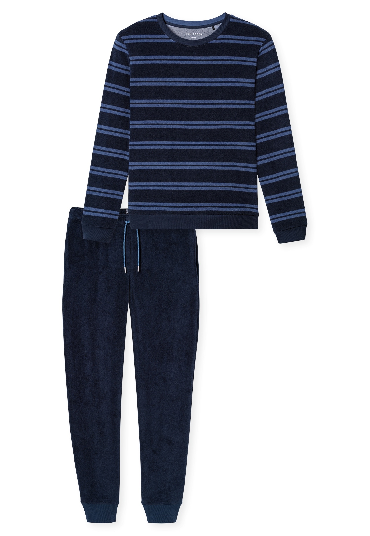 Schiesser Pyjama »Casual Nightwear« 2 mit zweifarbigen Ringeln, mit Bindeband am Bund