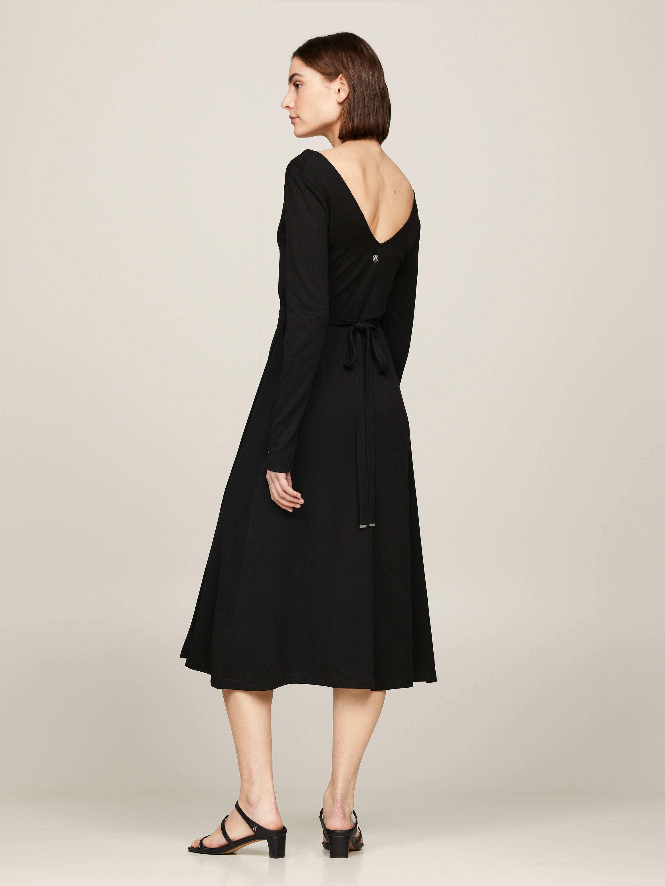 Tommy Hilfiger Wickelkleid "F&F WRAP MIDI DRESS LS", mit Bindeband günstig online kaufen