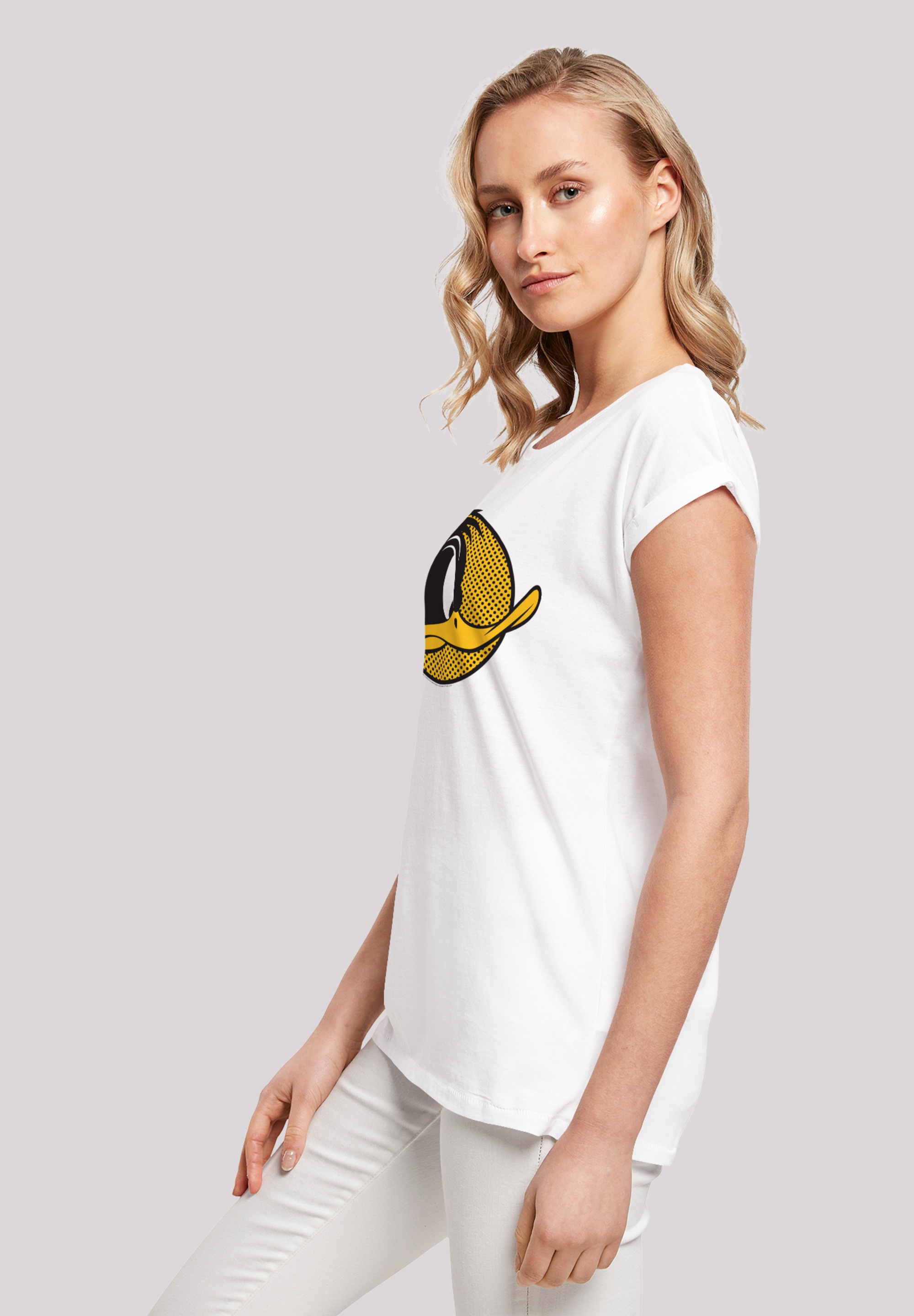 F4NT4STIC T-Shirt »Looney Tunes Daffy Duck Dotted Cartoon«, Damen,Premium Merch,Regular-Fit,Kurze Ärmel,Bedruckt