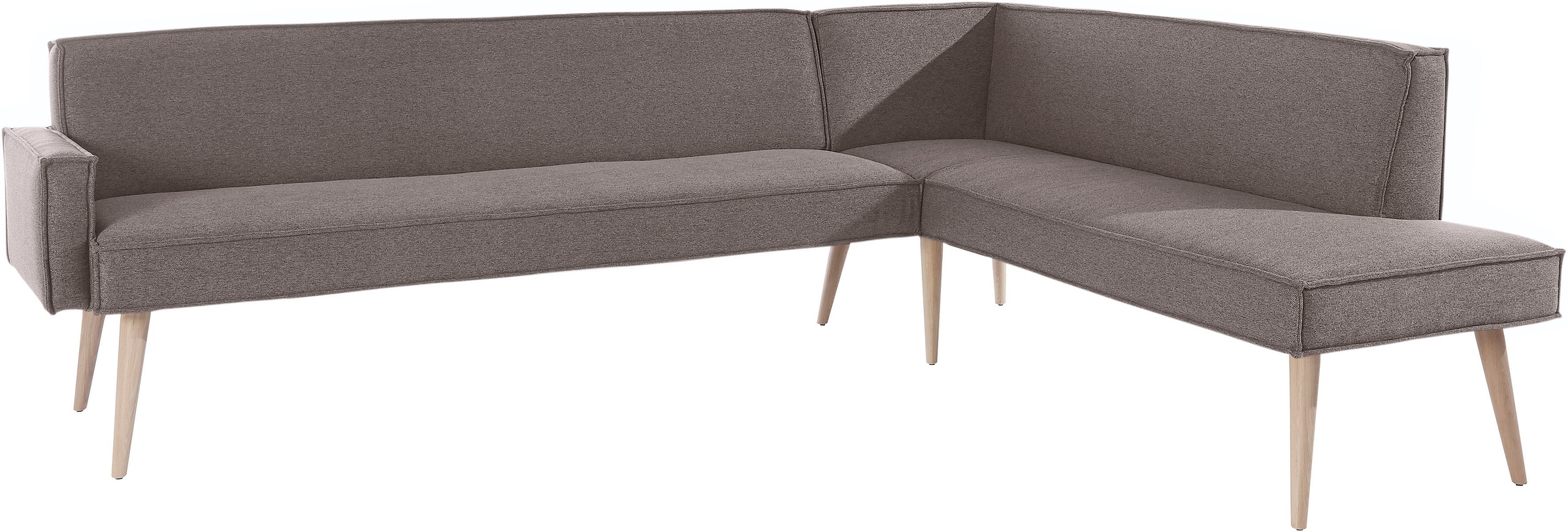 exxpo - sofa fashion Eckbank »Lungo, moderne Kedernaht, bequem und elegant, hoher Holzfuß«, hochwertige Detailverarbeitung, frei im Raum stellbar