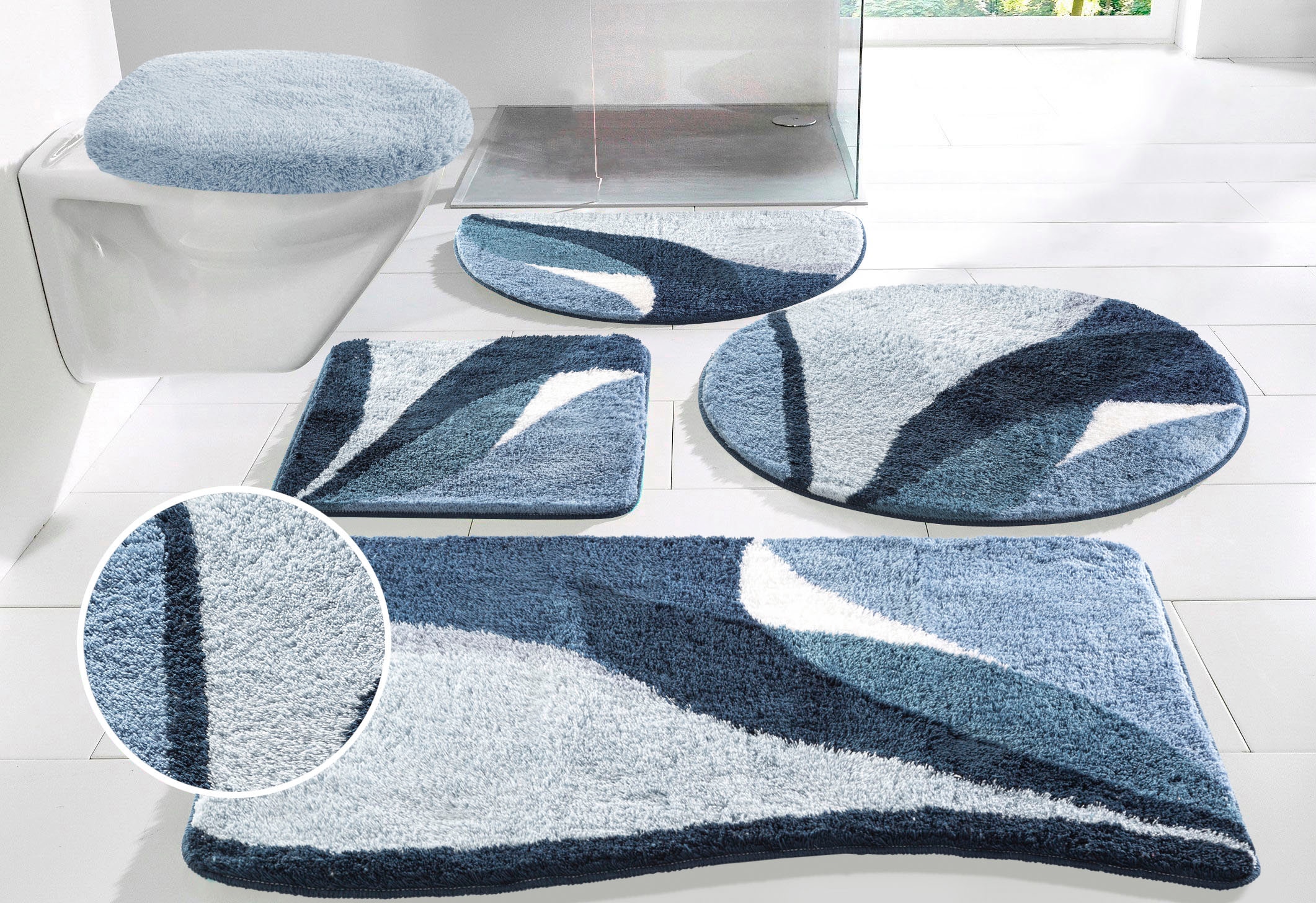 OTTO home Badematte "Magnus, Badvorleger, Badezimmer Teppich" mehrfarbig, B günstig online kaufen