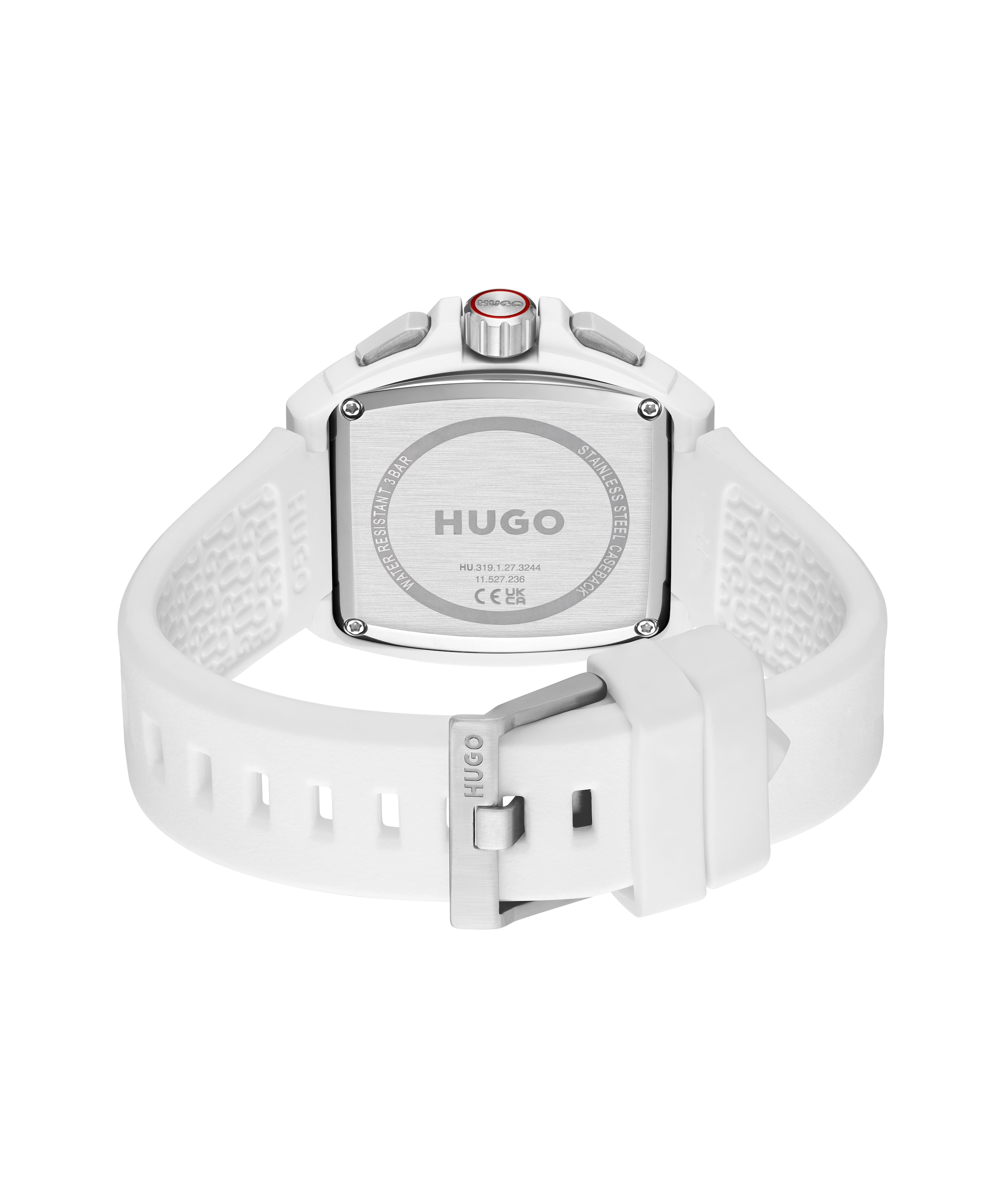HUGO Multifunktionsuhr »#HUGO ID SKELETON« Quarzuhr, Armbanduhr, Herrenuhr, Silikonarmband, analog