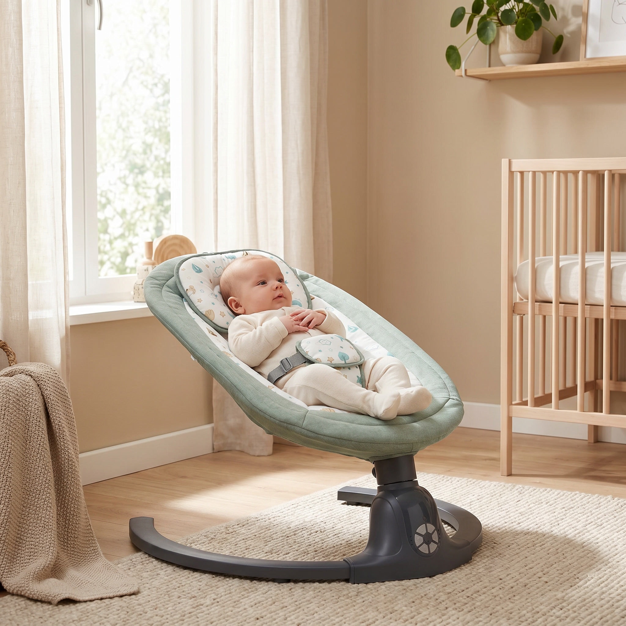 Fillikid Babywippe »Stella« bis 9 kg elektrisch; intelligente KI-Bewegungserkennung