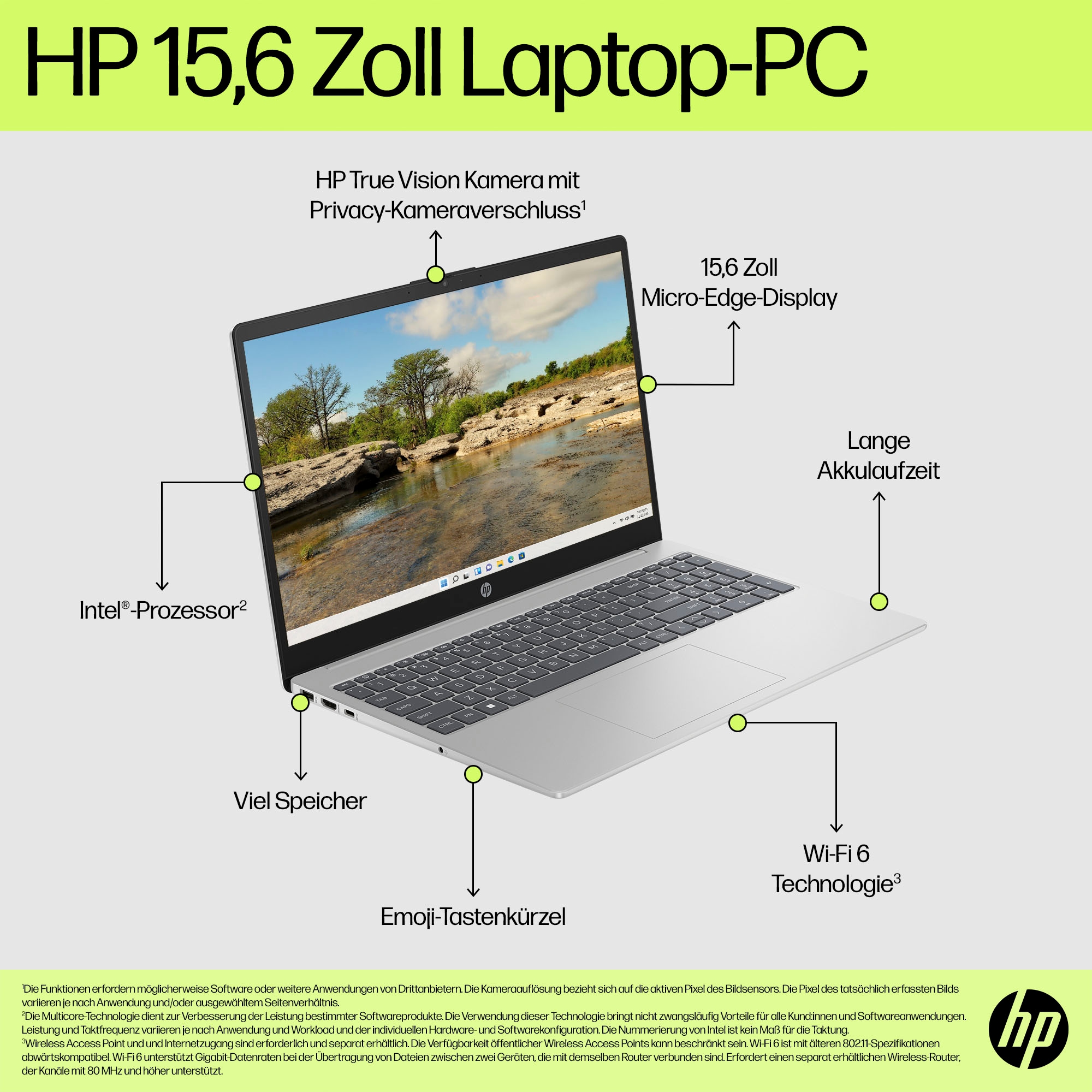 HP Notebook »15-fd1053ng«, 39,6 cm, / 15,6 Zoll, Intel, Core 3, Intel Graphics, 512 GB SSD