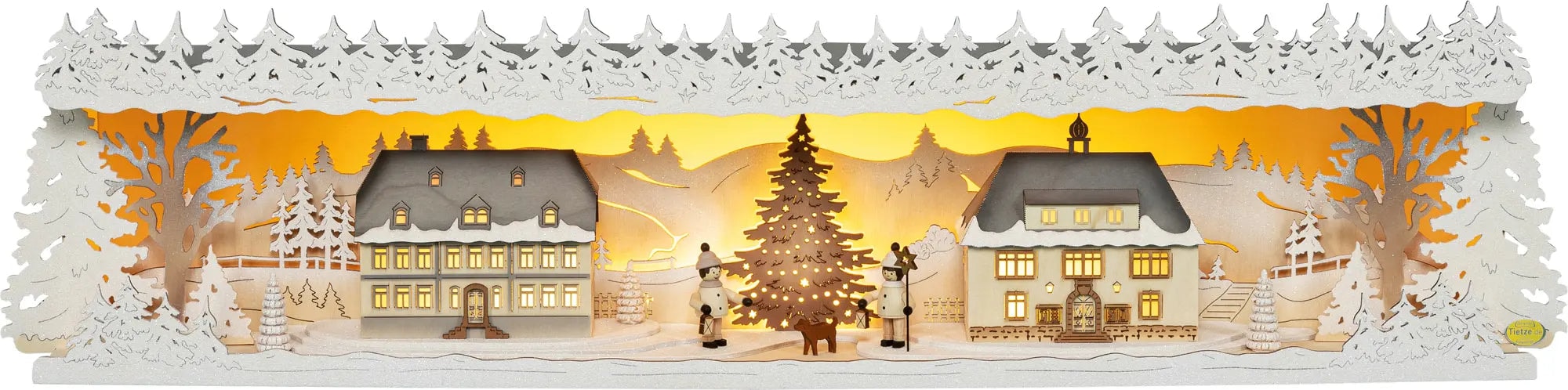 Tietze Erzgebirgsdegn LED Schwibbogen "Erhöhung Seiffener Dorf beschneit" günstig online kaufen