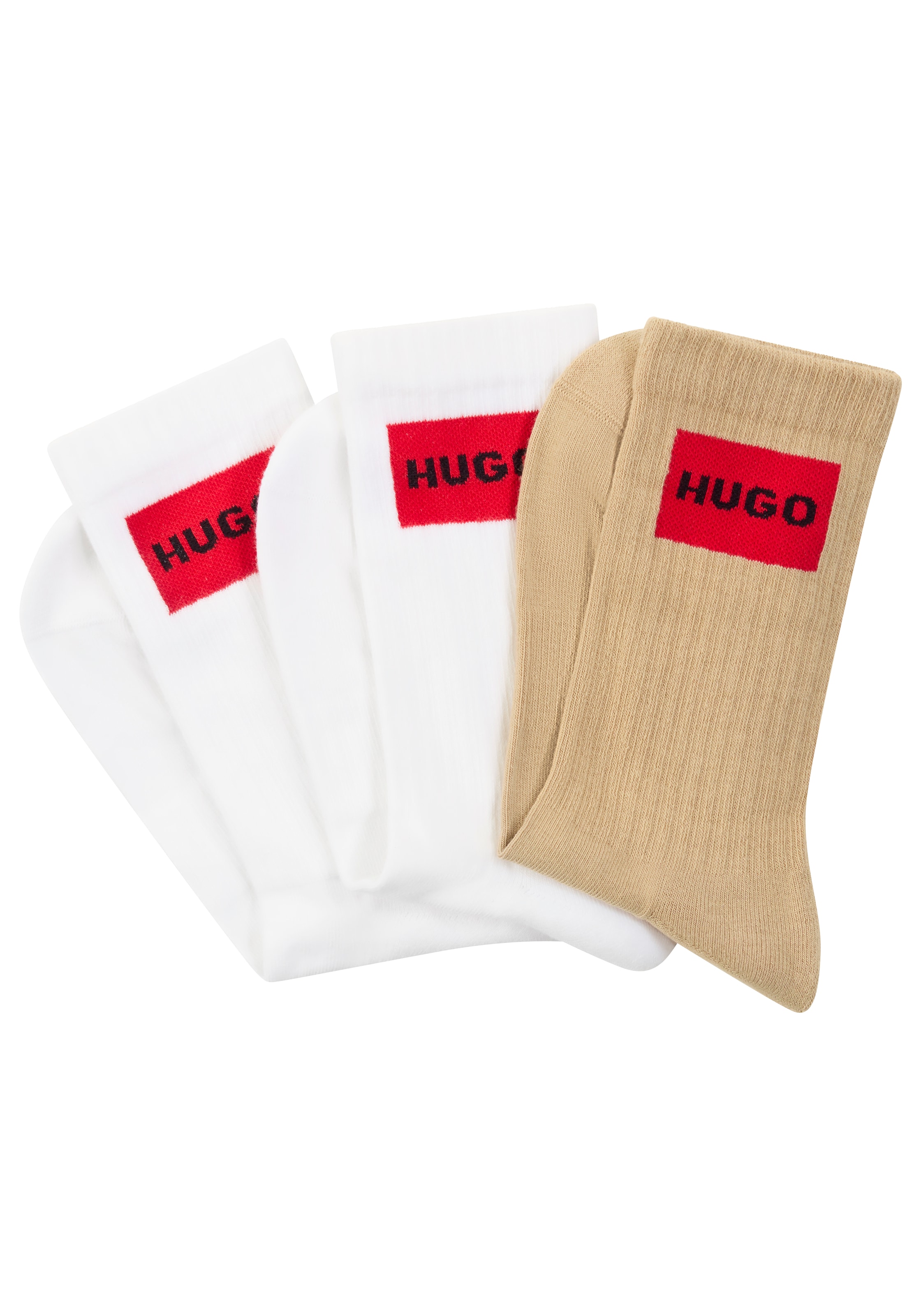 HUGO Underwear Freizeitsocken "3P QS RIB LABEL", (Packung, 3 Paar, 3er), mi günstig online kaufen
