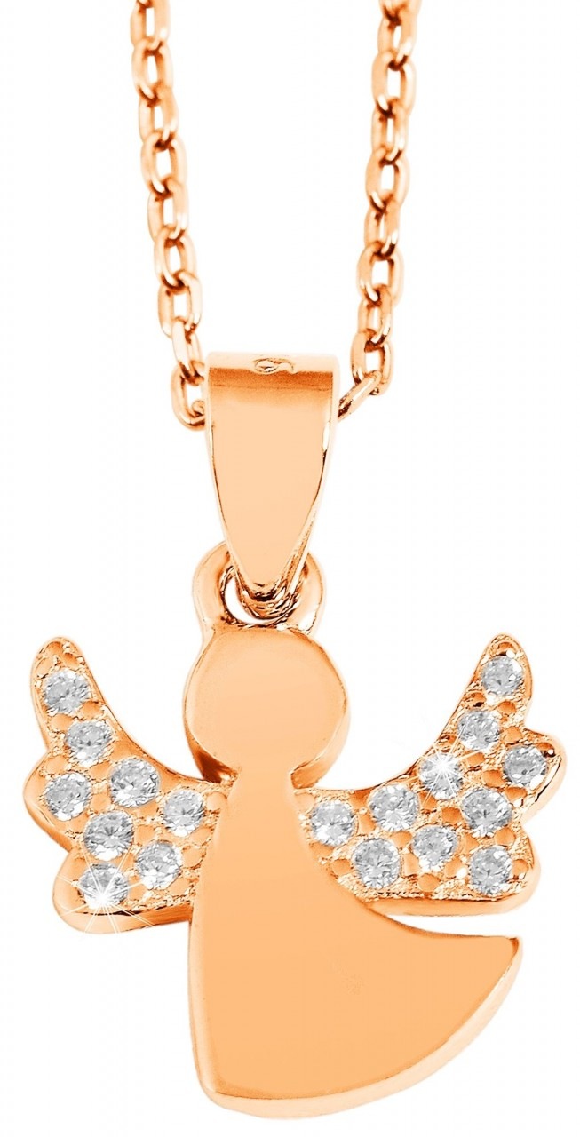 Kettenanhänger ADELIA´S "trendiger Engel Anhänger aus 925 Sterling Silber", gold, Schmuckanhänger, Damen, Silber 925 (Sterlingsilber), Kettenanhänger