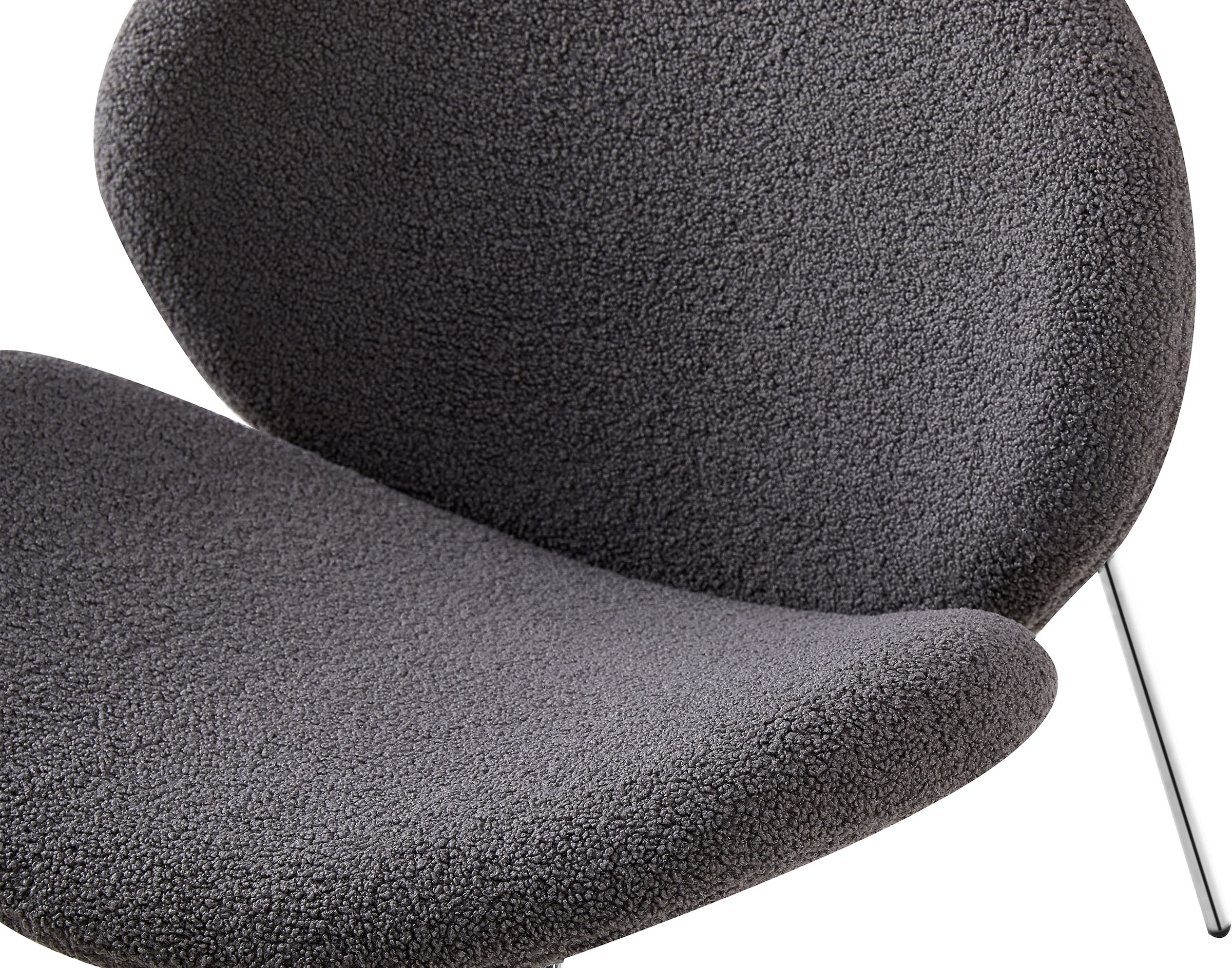 Kayoom Polsterstuhl »Stuhl Jaden 125 2er-Set, im angesagten Stoff mit dem Kräusel-Effekt«, (Set), 2 St., Ästhetisch minimalistisches Design, Bouclé Stoff, breites Sitzen