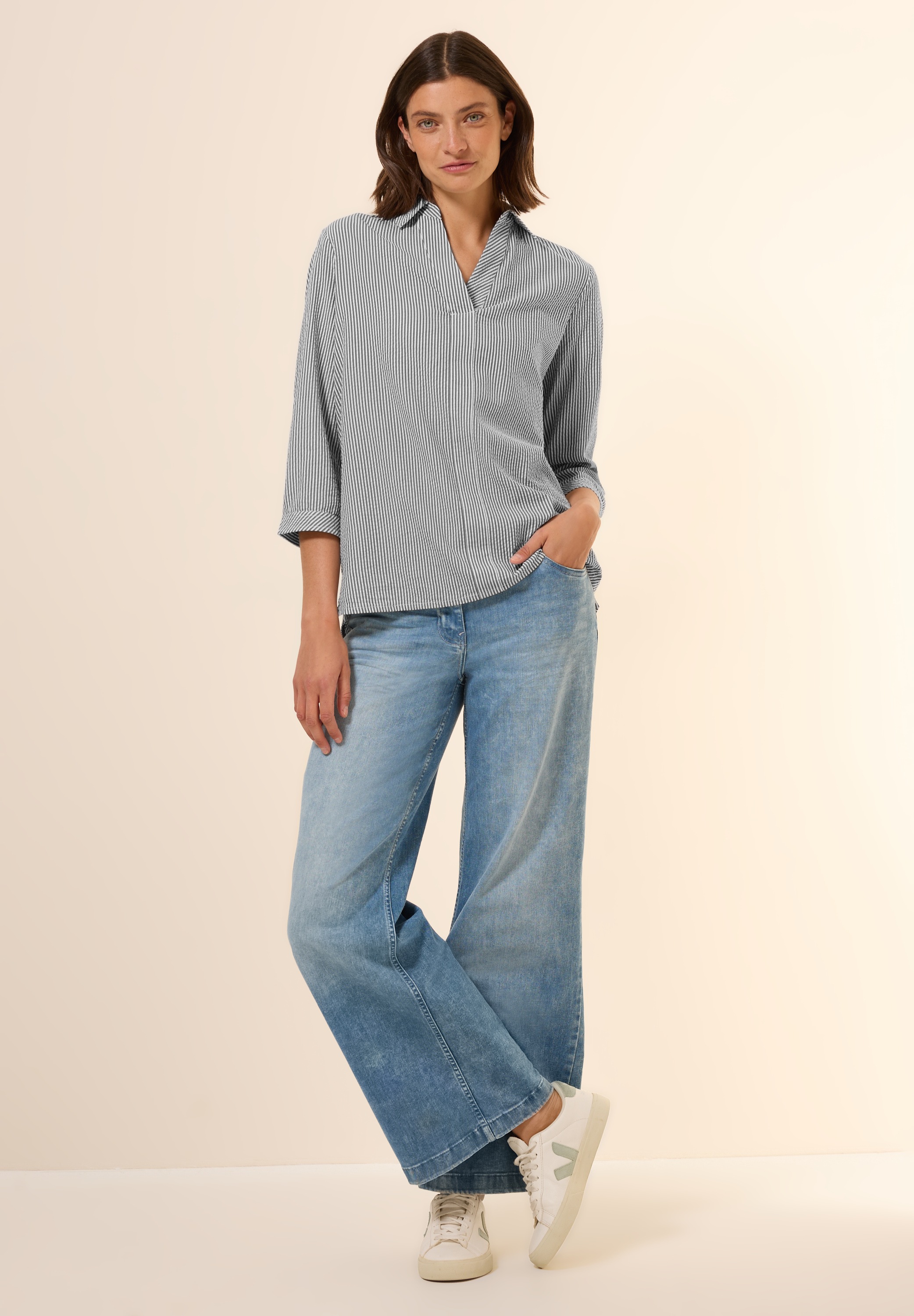 Cecil Klassische Bluse, mit 3/4 Ärmeln