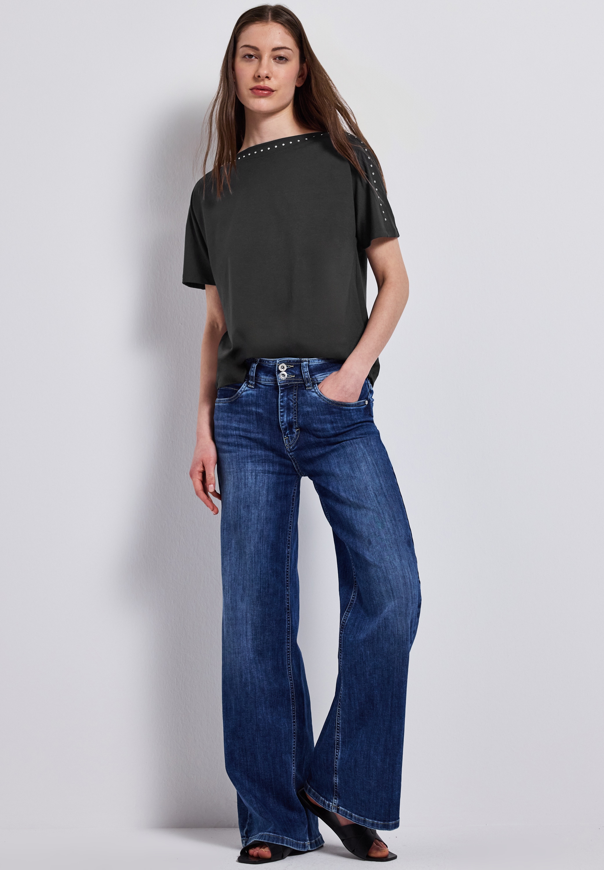 STREET ONE T-Shirt, mit U-Boot-Ausschnitt