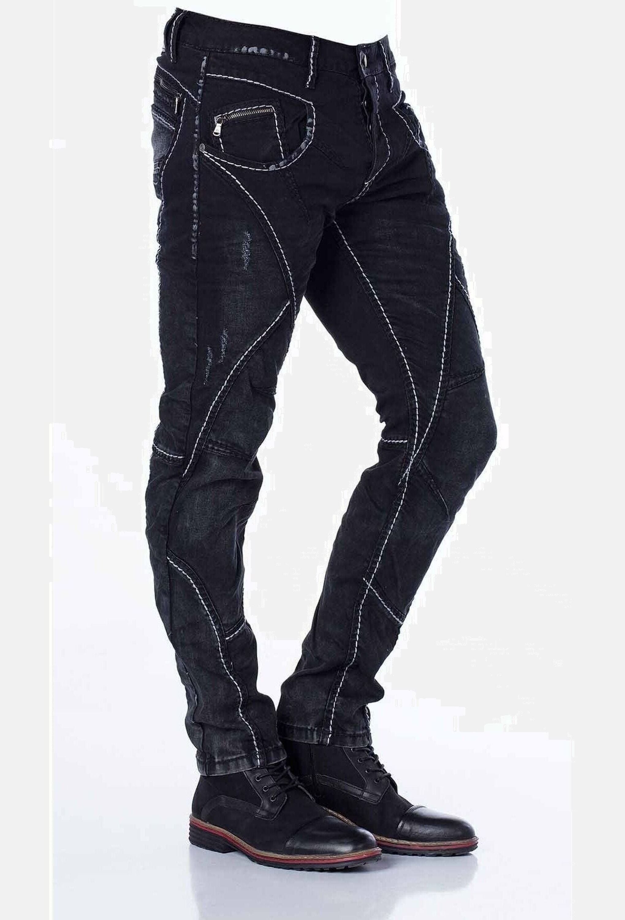 Cipo & Baxx 5-Pocket-Jeans »Cipo & Baxx Jeans« mit extravaganten Teilungsnähten, CD288