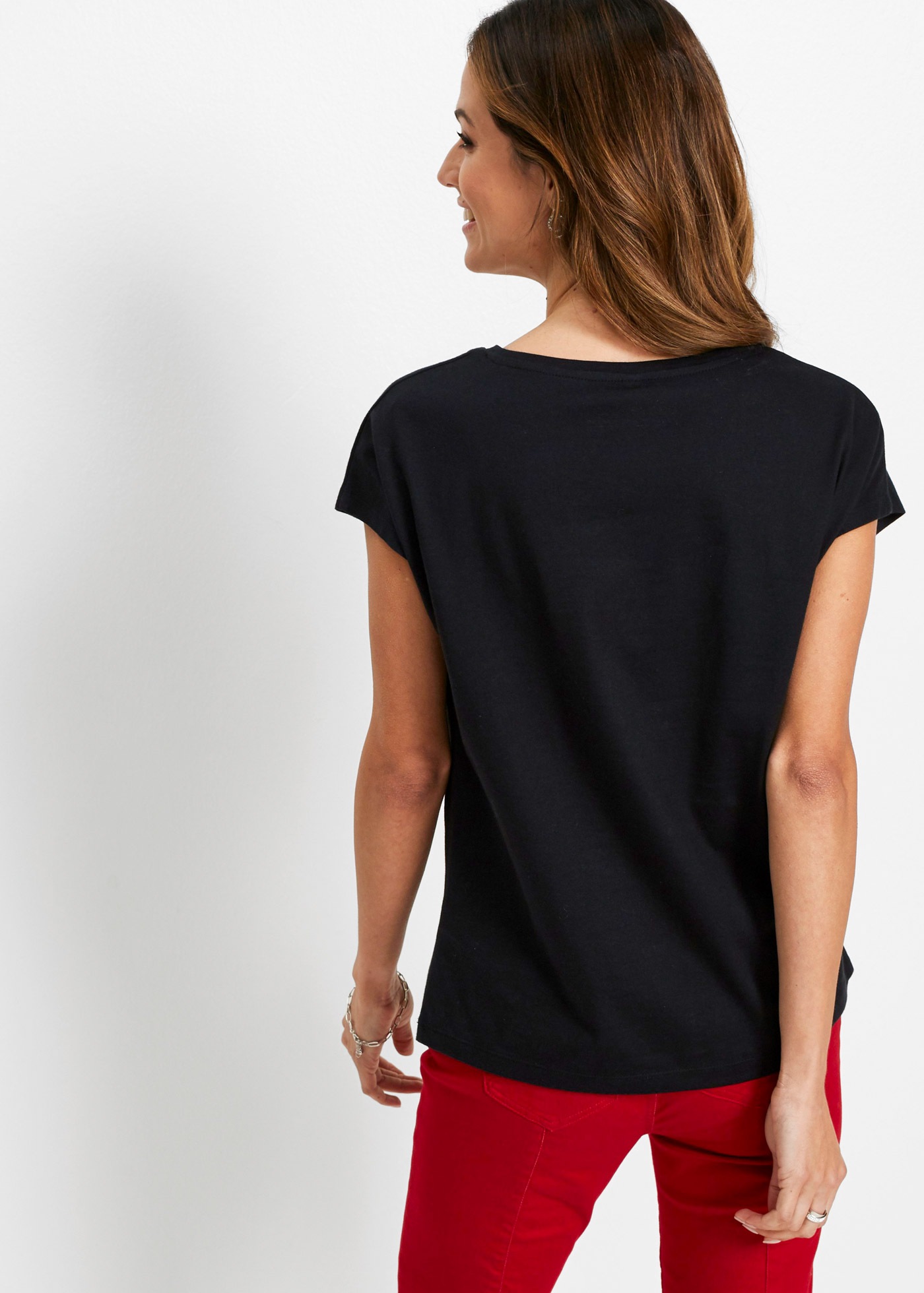 bonprix T-Shirt "Shirt mit Pailletten" Shirt mit Pailletten günstig online kaufen