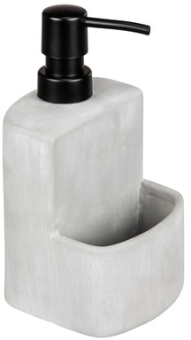 WENKO Spülmittelspender »Modell Festival«, aus Beton, angesagter Industrial Look, mit Spülschwamm-Fach, 380 ml