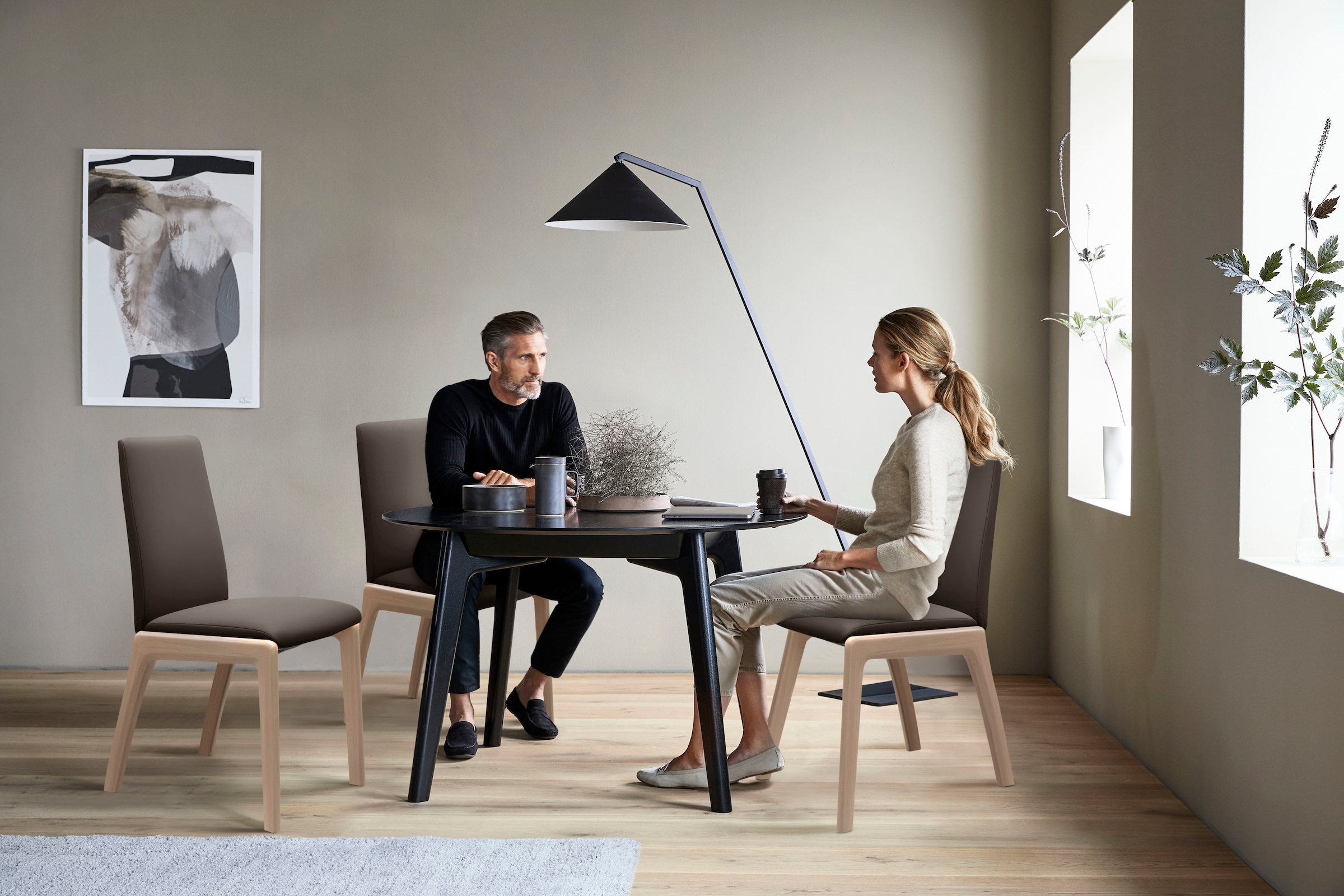 Stressless® Polsterstuhl »Laurel«, Leder BATICK, Low Back, Größe L, mit abgerundeten Beinen in Eiche natur