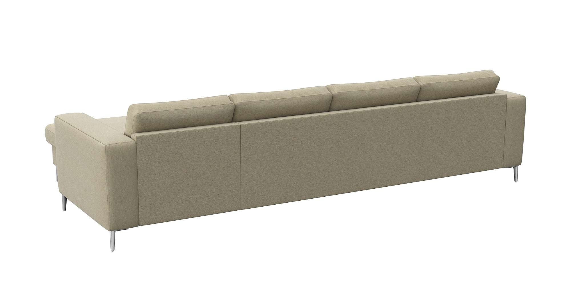 FLEXLUX Ecksofa »Fiore, super Sitzkomfort durch Kaltschaum im Sitz, L-Form«, breite Armlehnen, Füße Alu