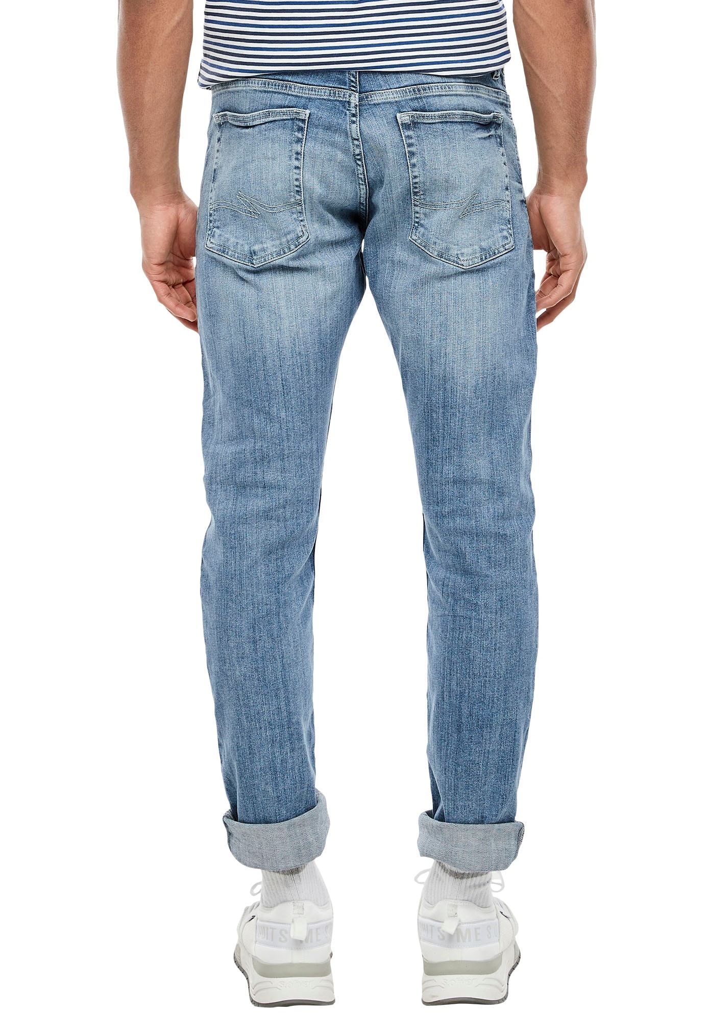 Q/S by s.Oliver Slim-fit-Jeans »RICK«, authentischer ▷ Waschung kaufen BAUR | mit