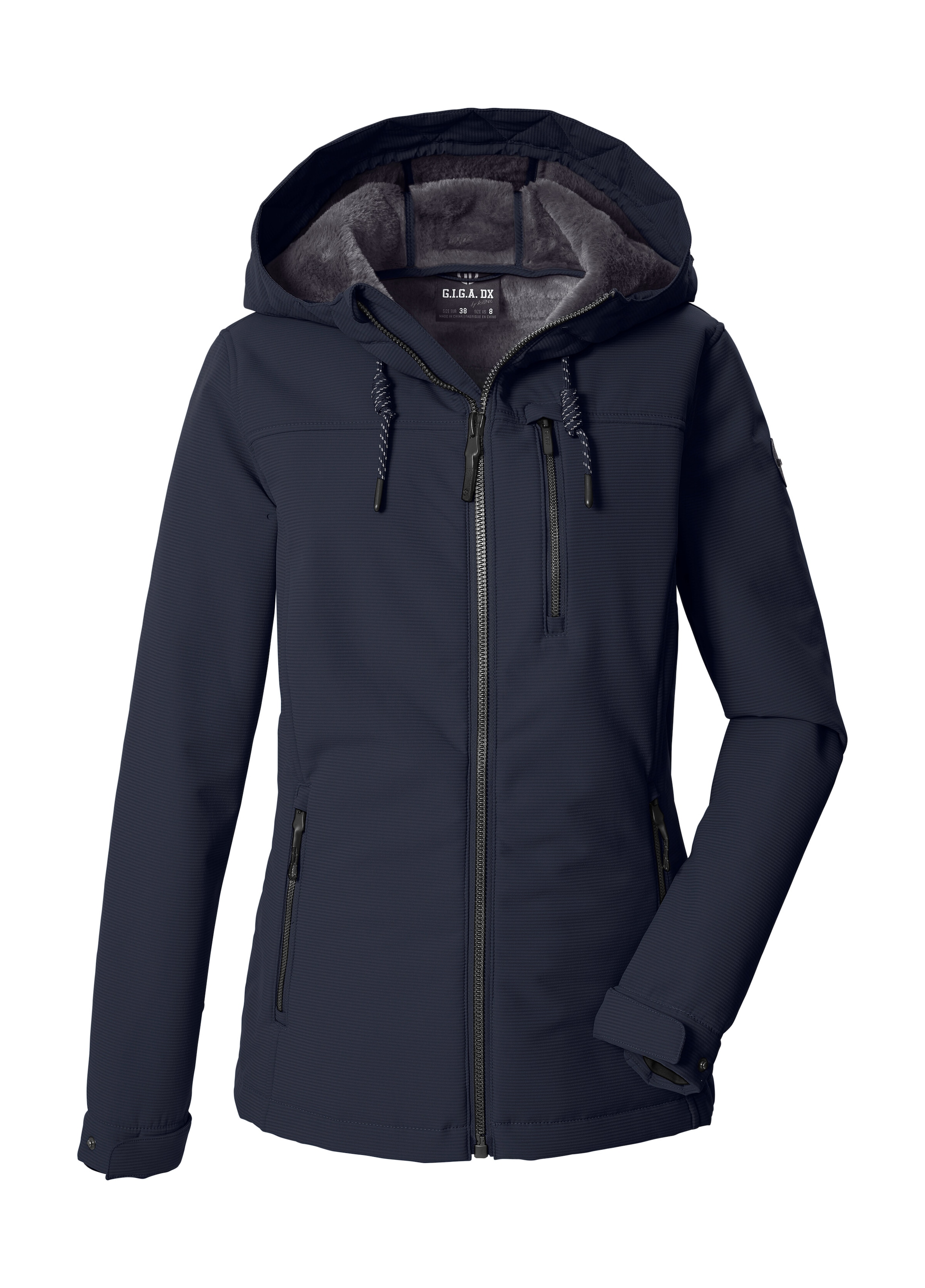 G.I.G.A. DX by killtec Softshelljacke "GW 59 WMN SFTSHLL JCKT" Winddichte, wasserabweisende Damenjacke mit Teddy-Fleecefutter