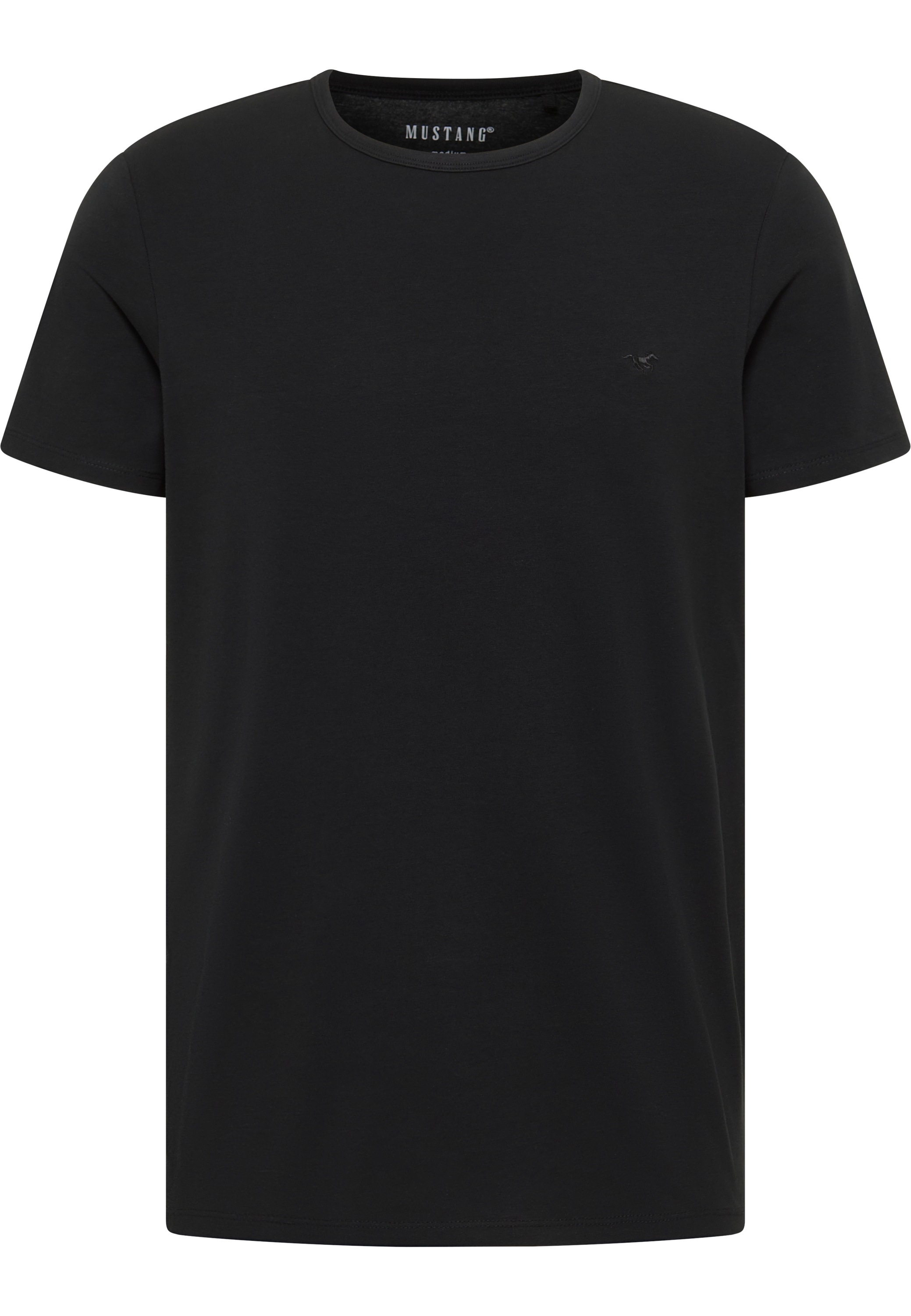 Kurzarmshirt MUSTANG "Herren Style Allen", Herren, Gr. 5XL, schwarz, Jersey, 95% Baumwolle, 5% Elasthan, Rundhals, Shirts 2