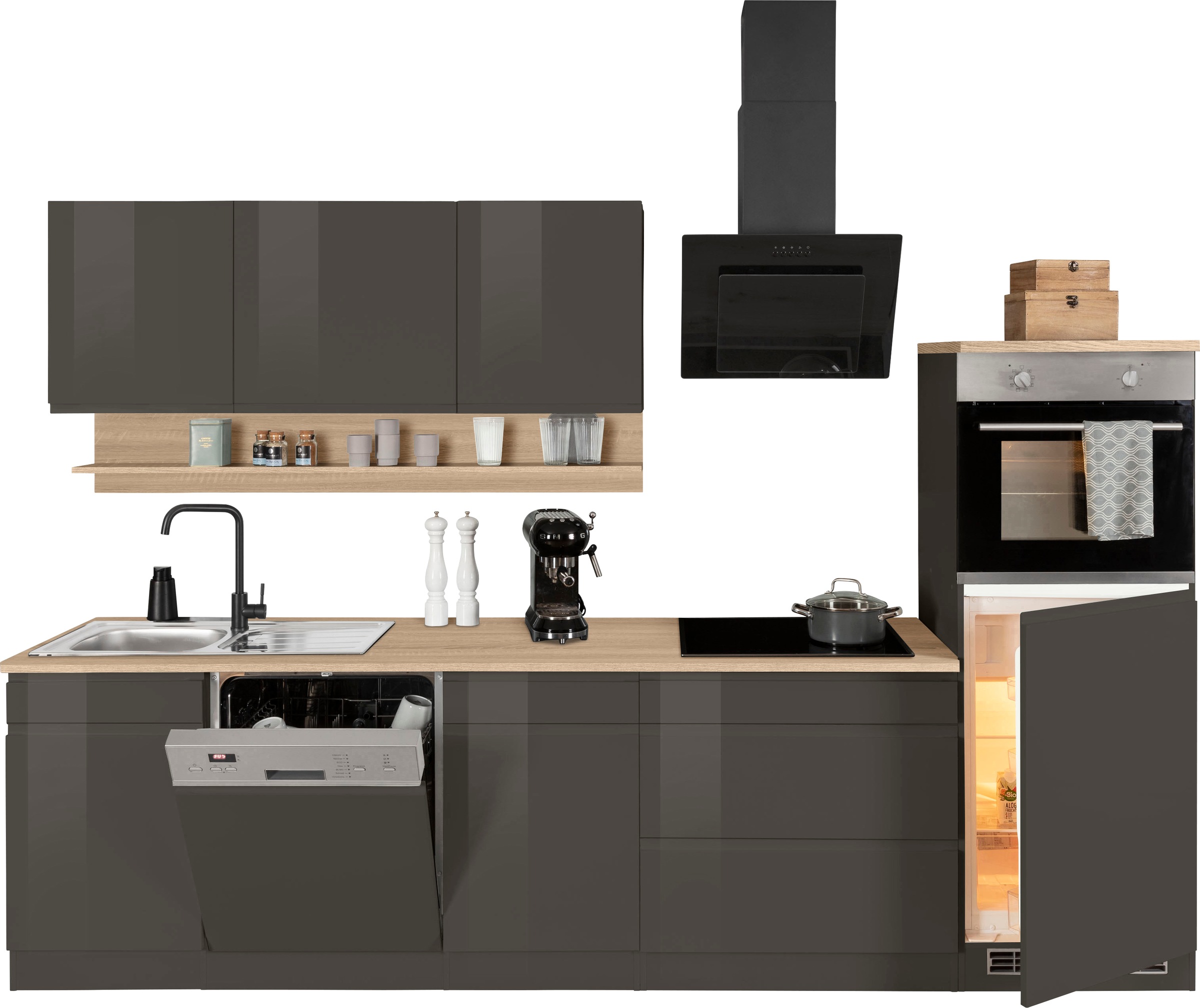 HELD MÖBEL Küchenzeile "Virginia", Breite 300 cm, ohne E-Geräte günstig online kaufen