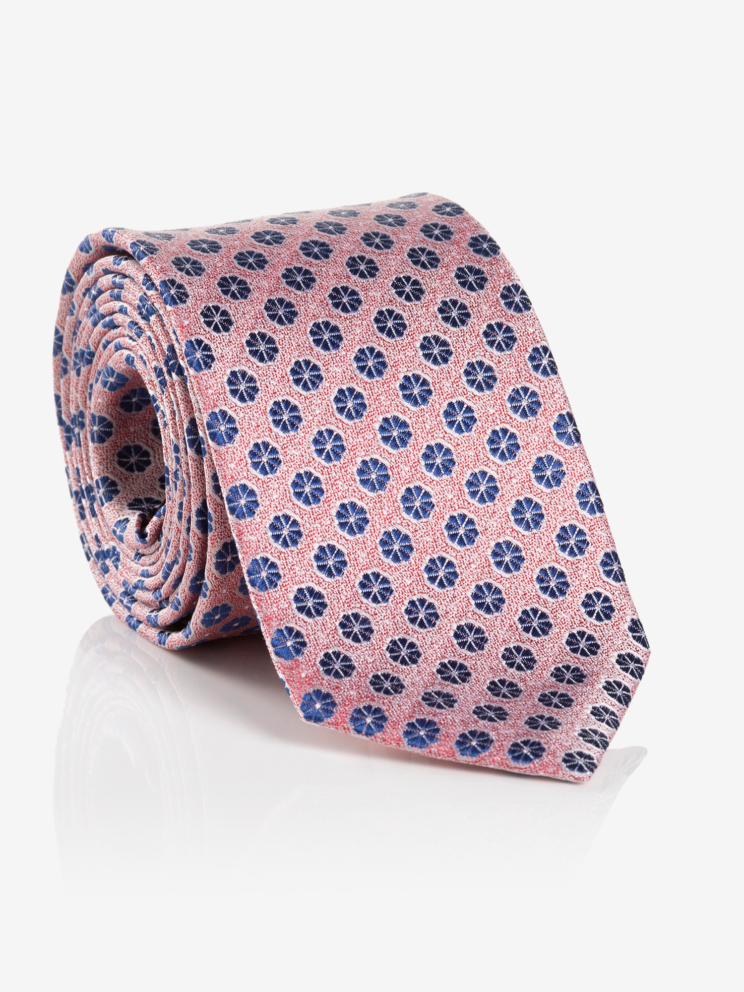 MONTI Krawatte 1 Stk. aus reiner Seide, mit blauen Ornamenten, 6,5 cm breit günstig online kaufen