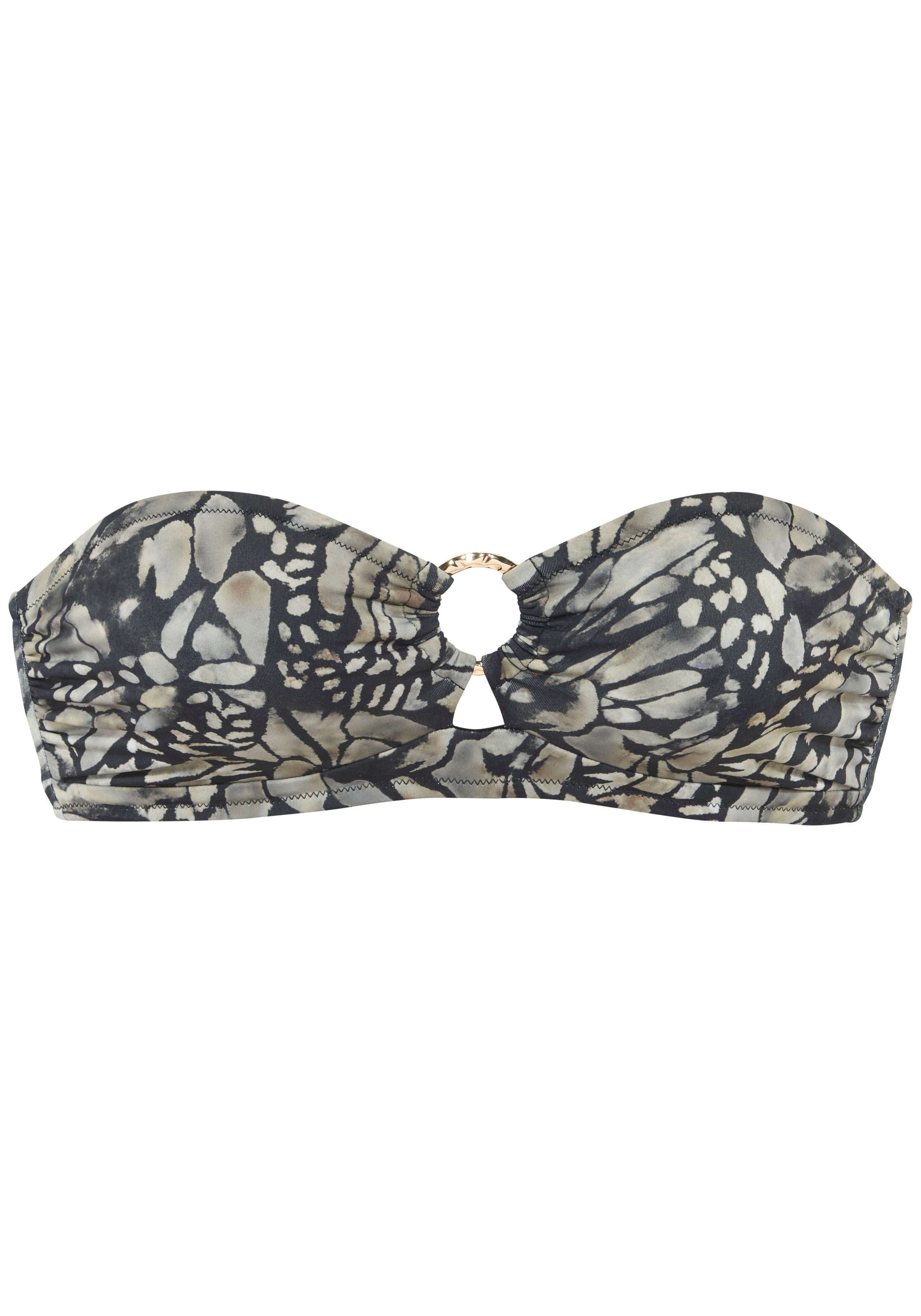 JETTE Bandeau-Bikini mit strukturiertem Zierring