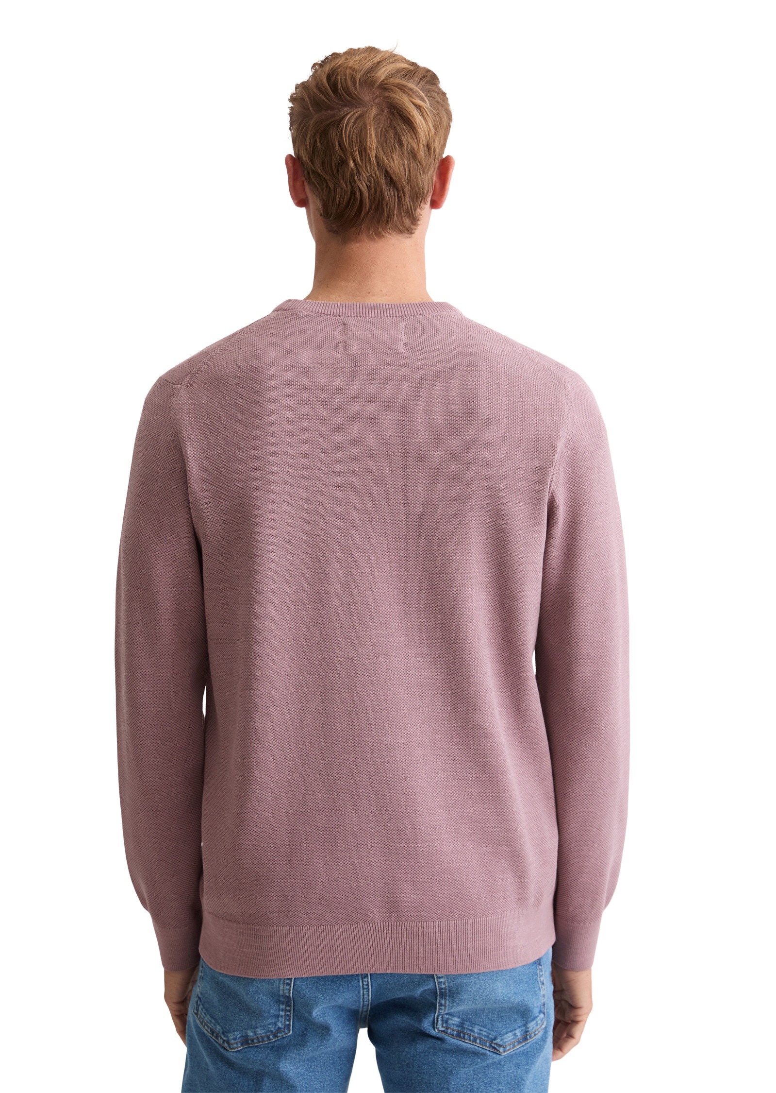 Marc O'Polo Rundhalspullover »mit feiner Piqué-Struktur«