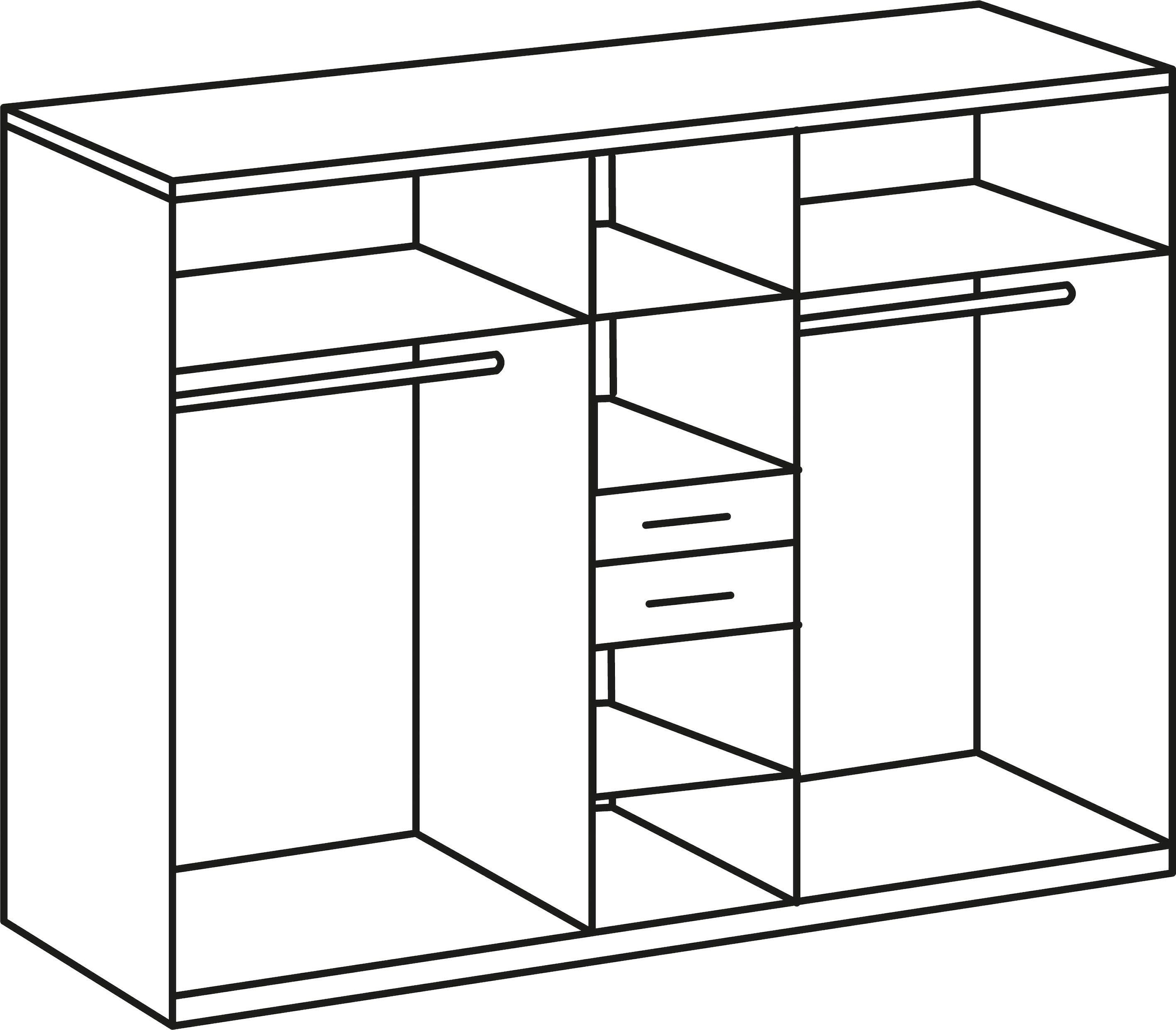 Wimex Kleiderschrank Diver, mit 2 Spiegeltüren, 2 Schubkästen mittig