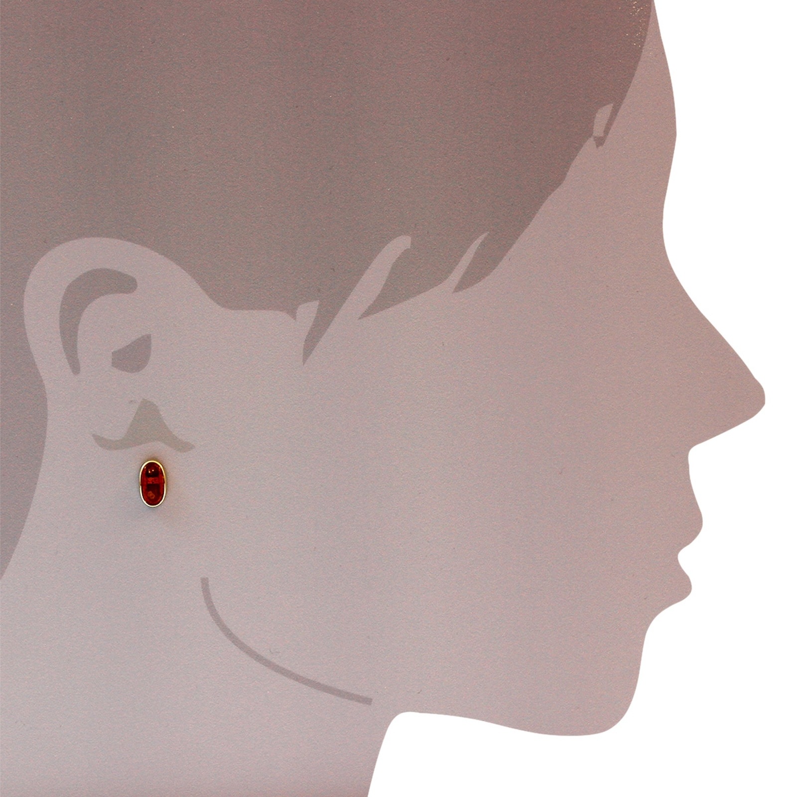 OSTSEE-SCHMUCK Paar Ohrstecker »- Classic 10 x 5 mm - Gold 333/000 - Bernstein«