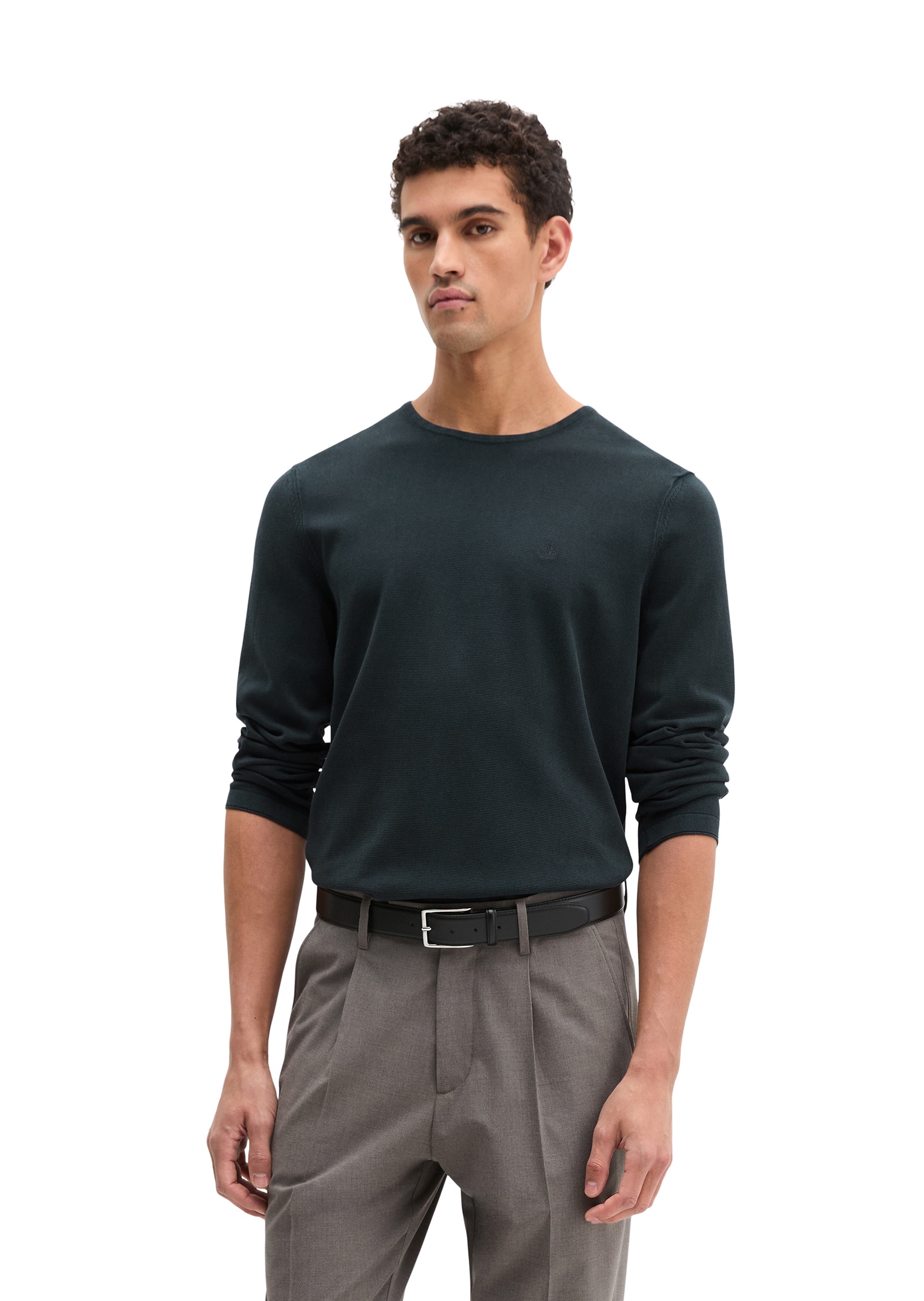 Marc OPolo Rundhalspullover "aus zertifizierter Bio-Baumwolle" günstig online kaufen