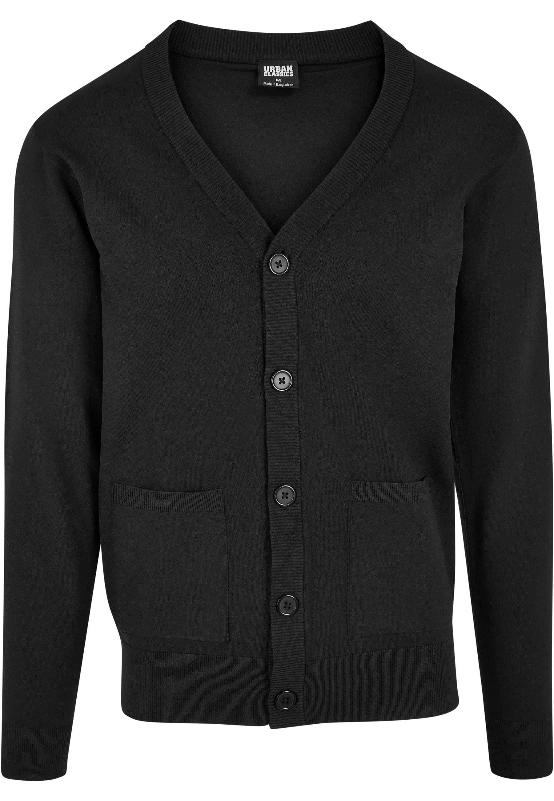 URBAN CLASSICS Strickfleecejacke "Urban Classics Herren Fine Cardigan", (1 St.), ohne Kapuze