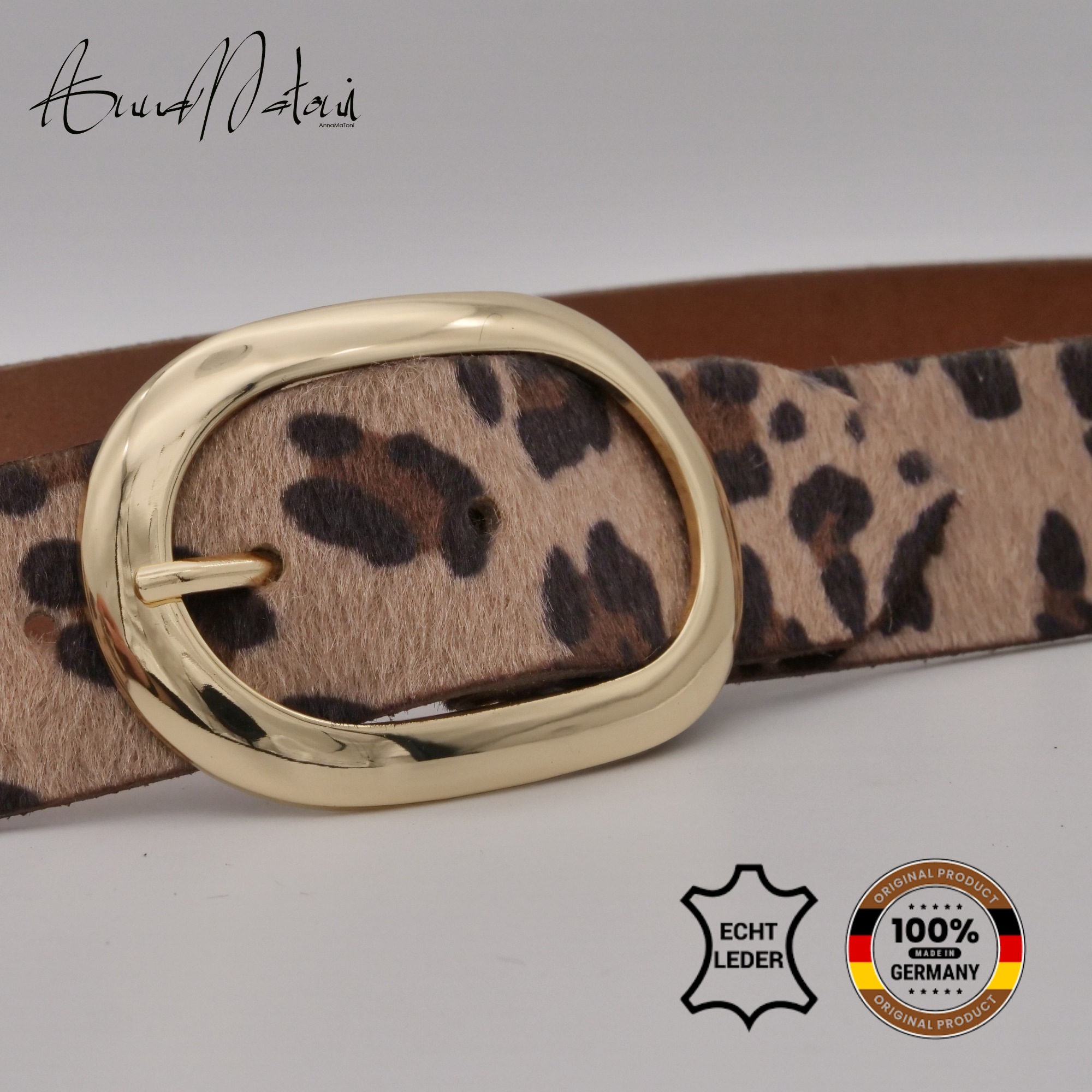 AnnaMatoni Ledergürtel »AnnaMatoni Damen Ledergürtel in hochwertigem Kunstfell in Leo«