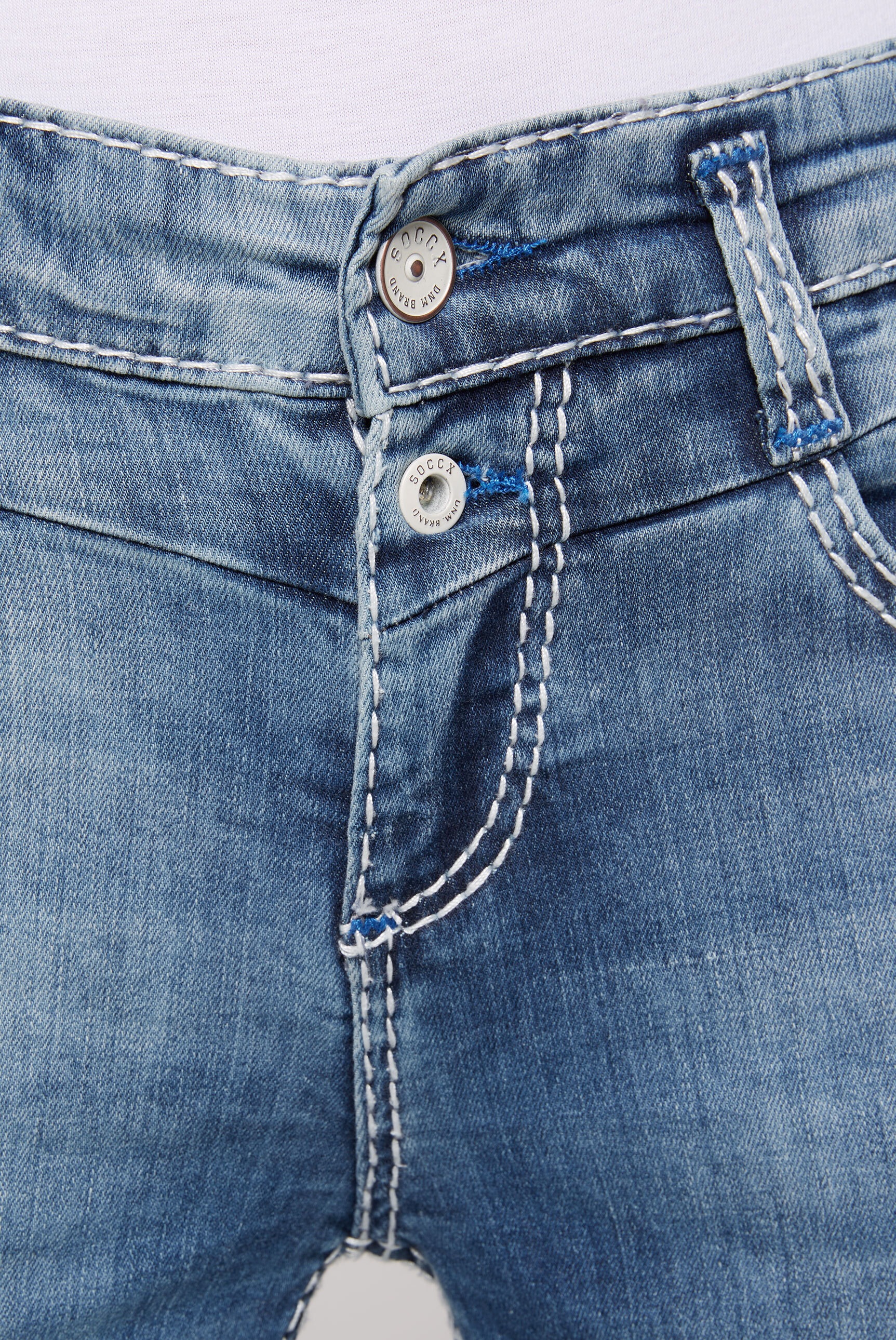 SOCCX Jeansshorts, mit Schlitz am Saum