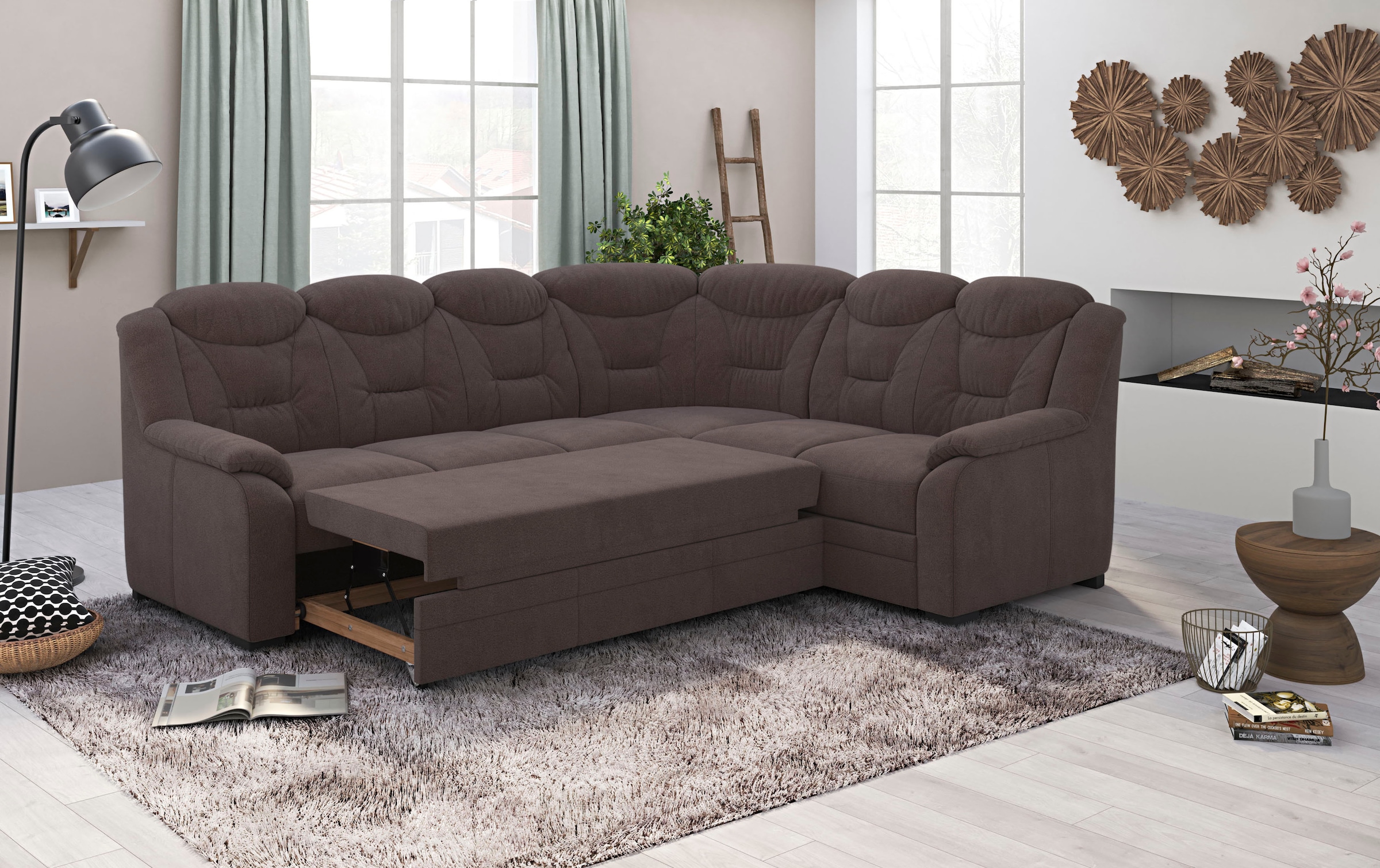 COTTA Ecksofa »Marcus L-Form«, Bequemes Ecksofa in klassischem Design mit hoher Rückenlehne