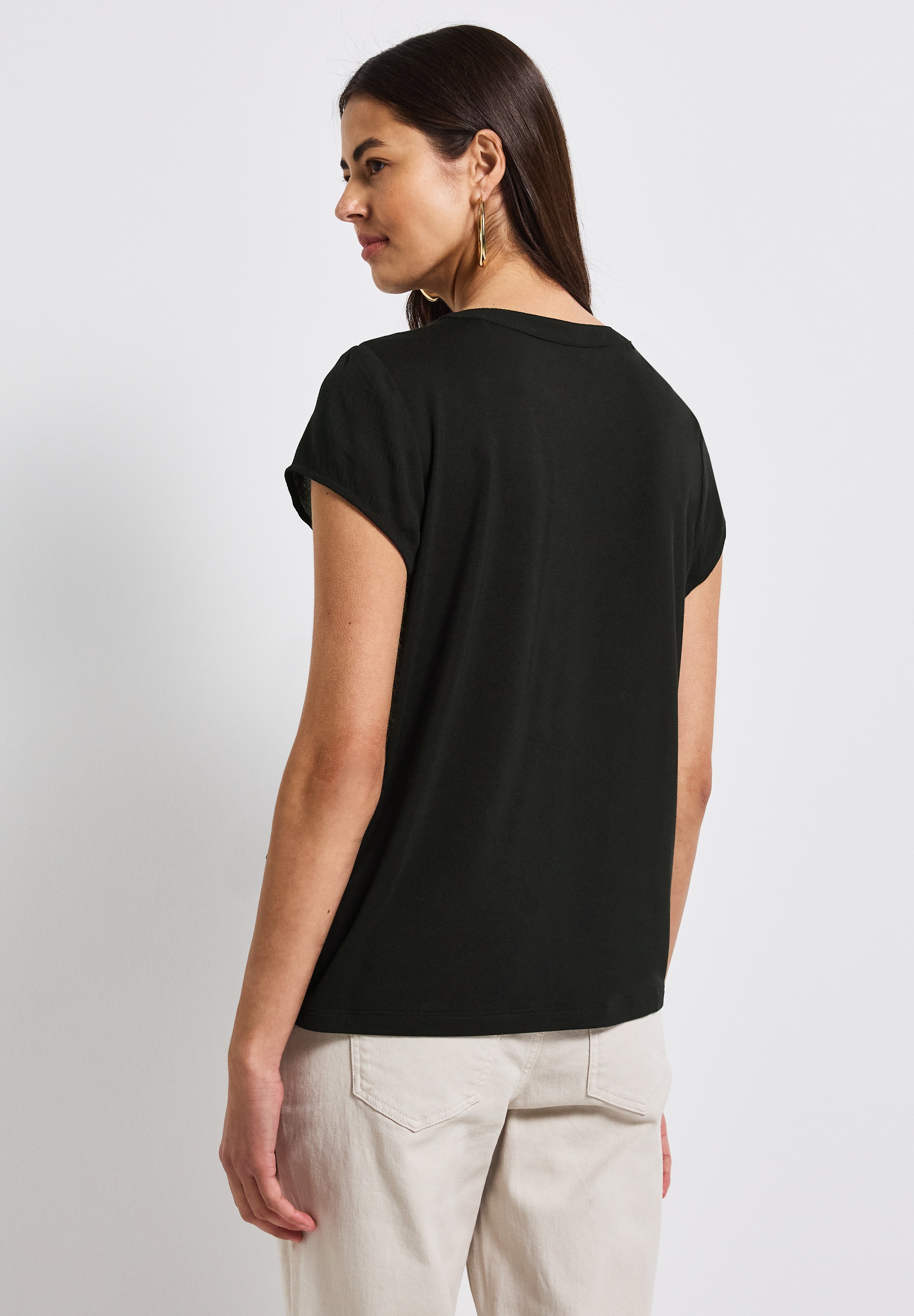 STREET ONE Tunikashirt, mit geschlitztem Rundhalsausschnitt günstig online kaufen