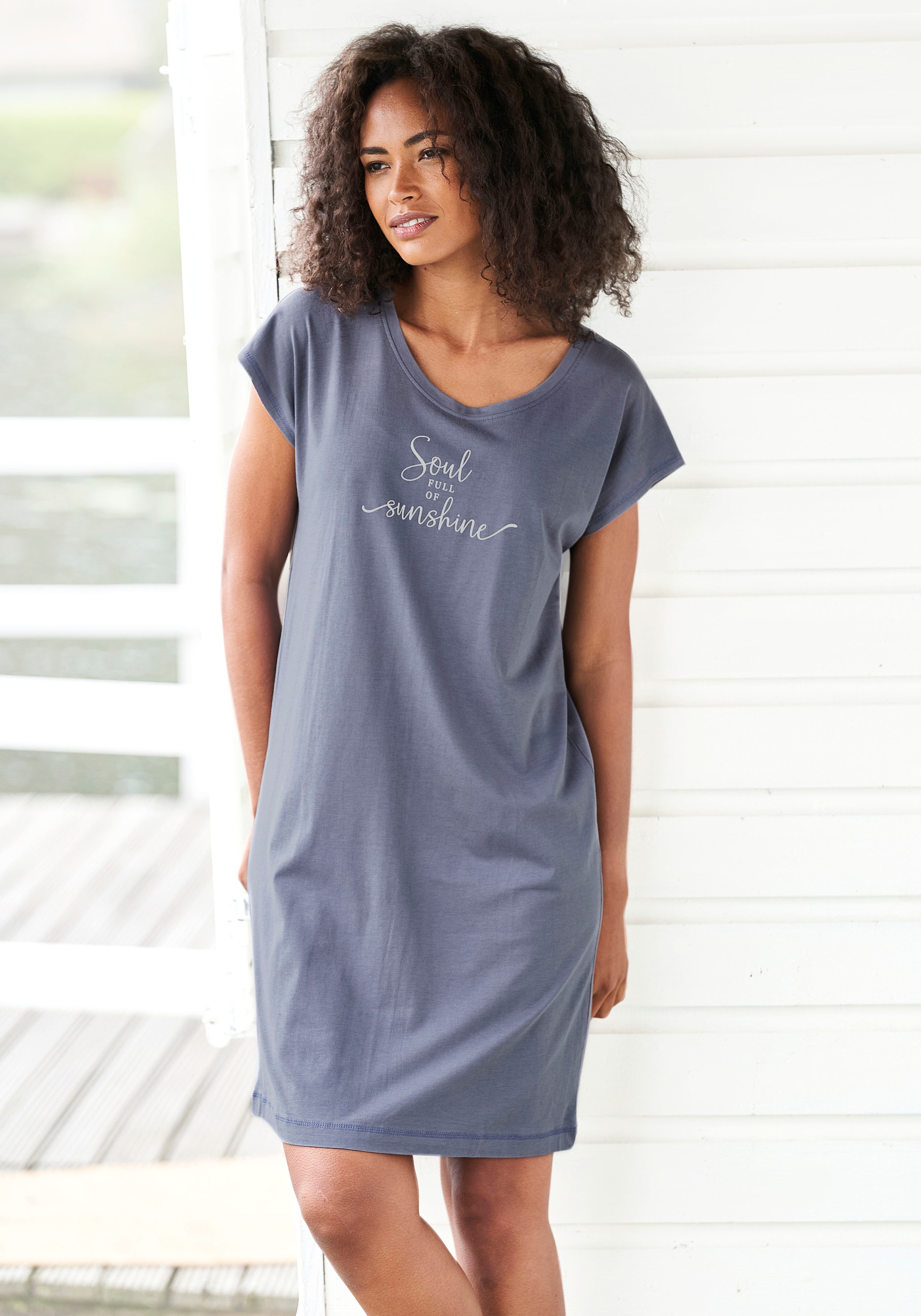 Vivance Dreams Nachthemd 1-teilig, mit Sommer-Statementdruck günstig online kaufen