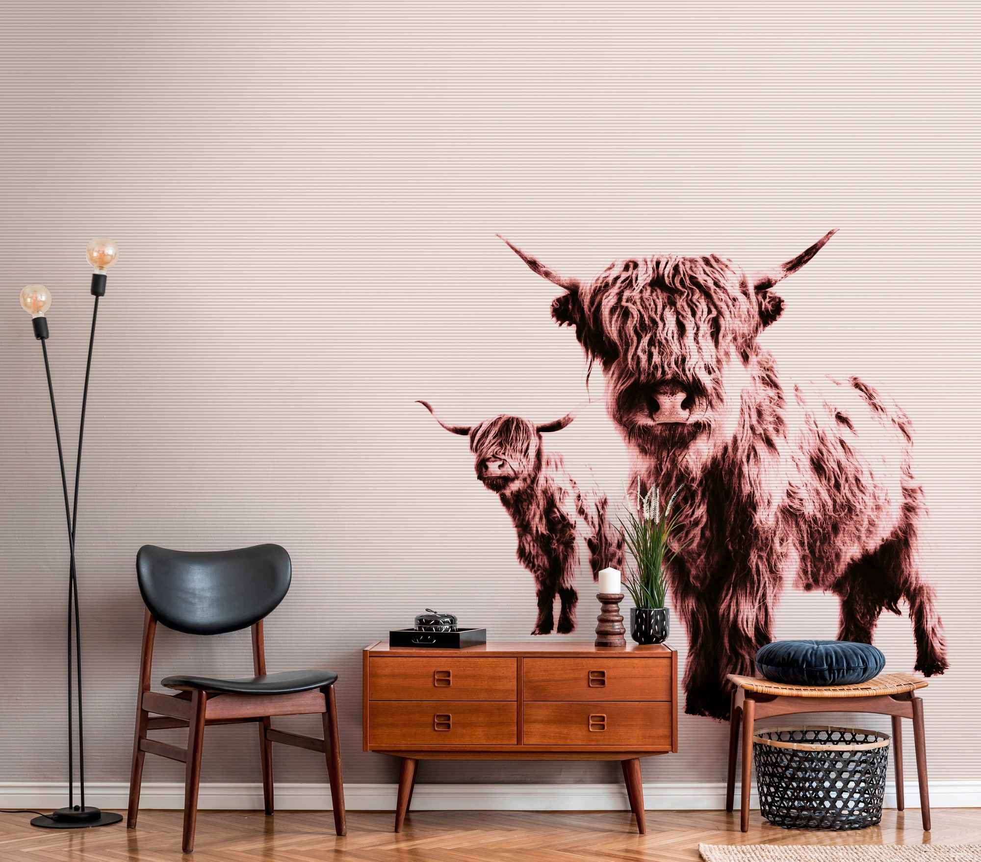 living walls Fototapete »ARTist Highland Cows«, Vlies, Wand, Schräge