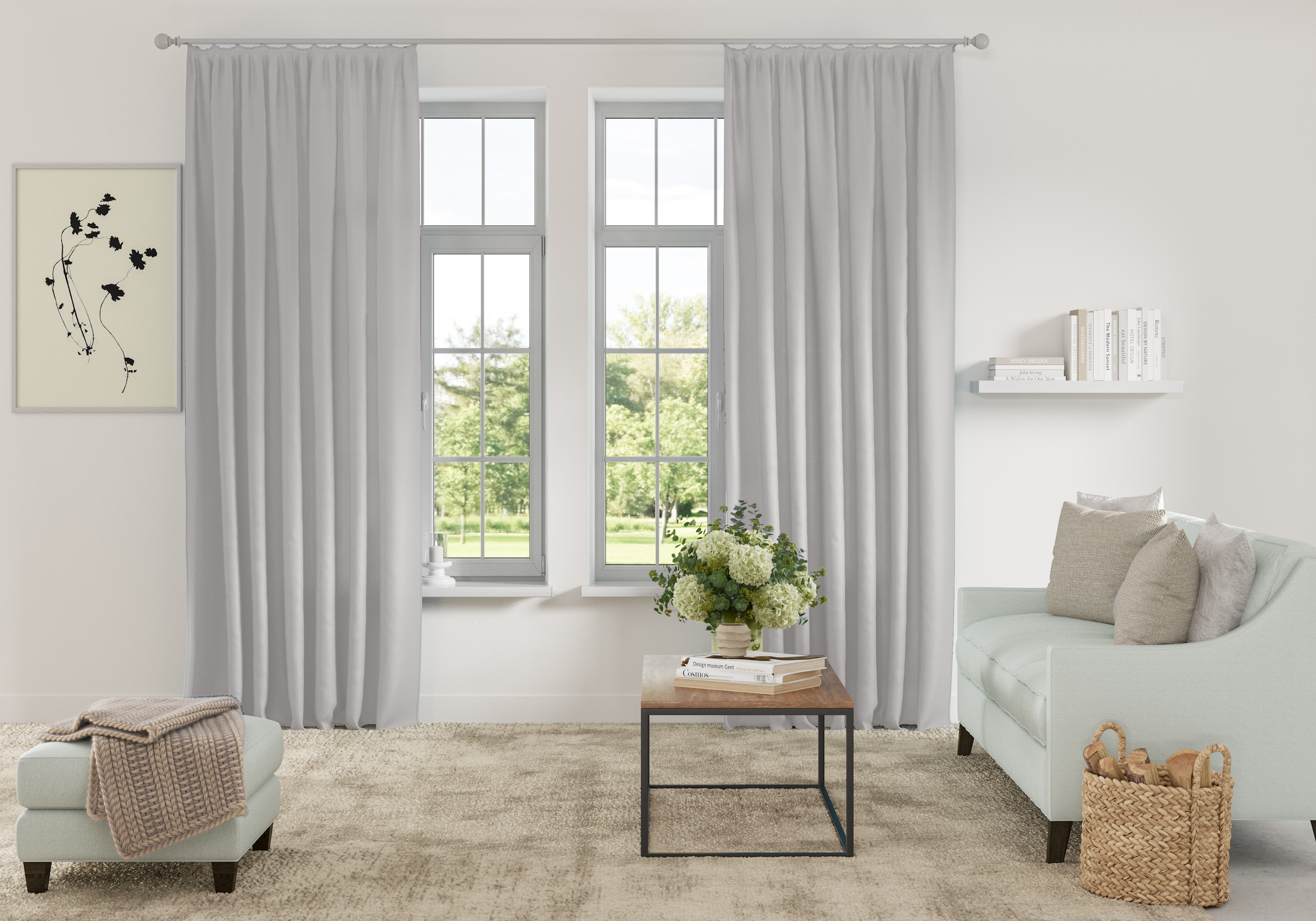 OTTO home "Parry" Kräuselband 2 Stk. tlg. 2-er Set, blickdicht, monochrom, günstig online kaufen