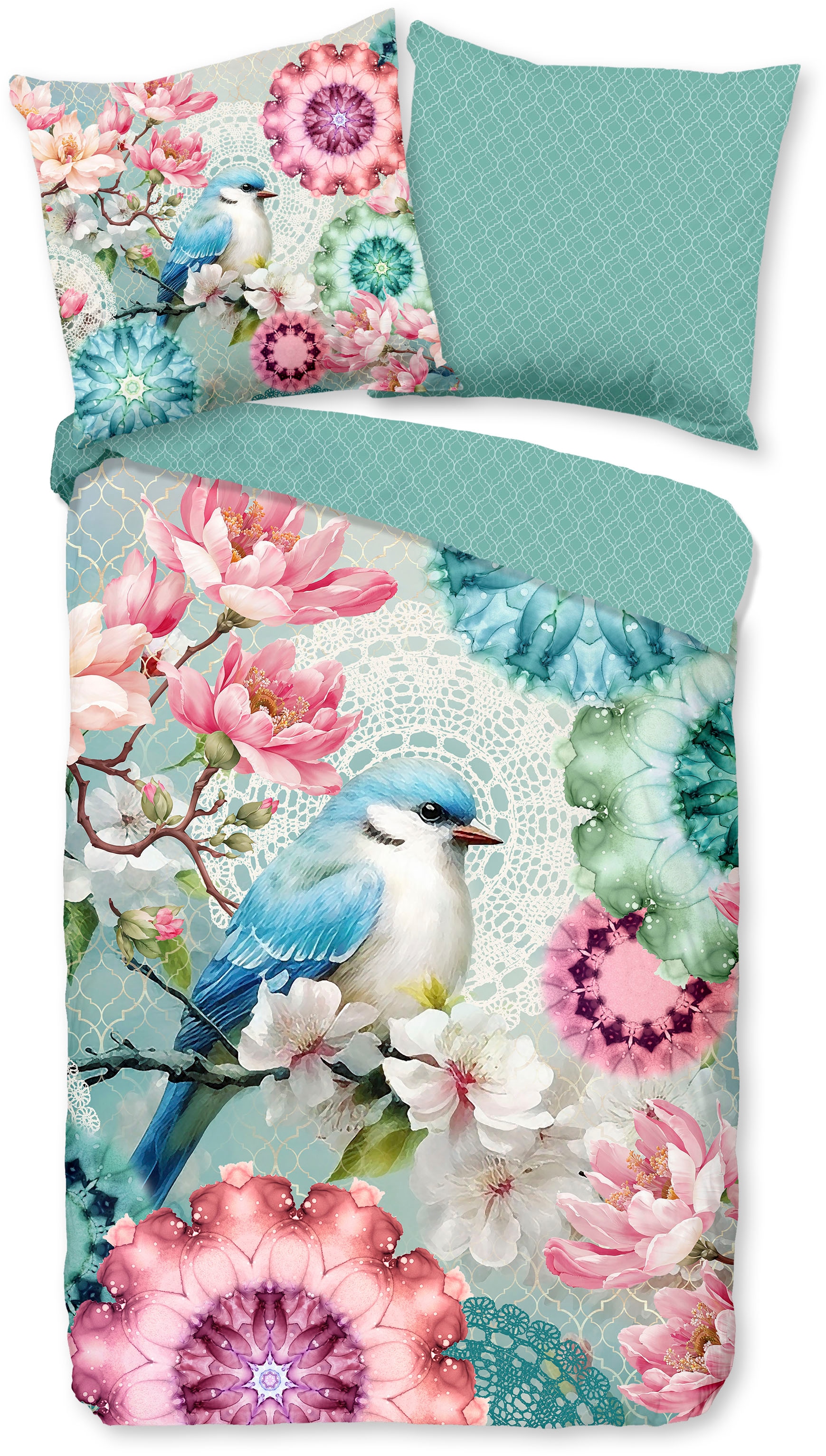 hip Wendebettwäsche "Eldisa" 3 Stk. Mako-Satin, Baumwolle, Reißverschluss, günstig online kaufen