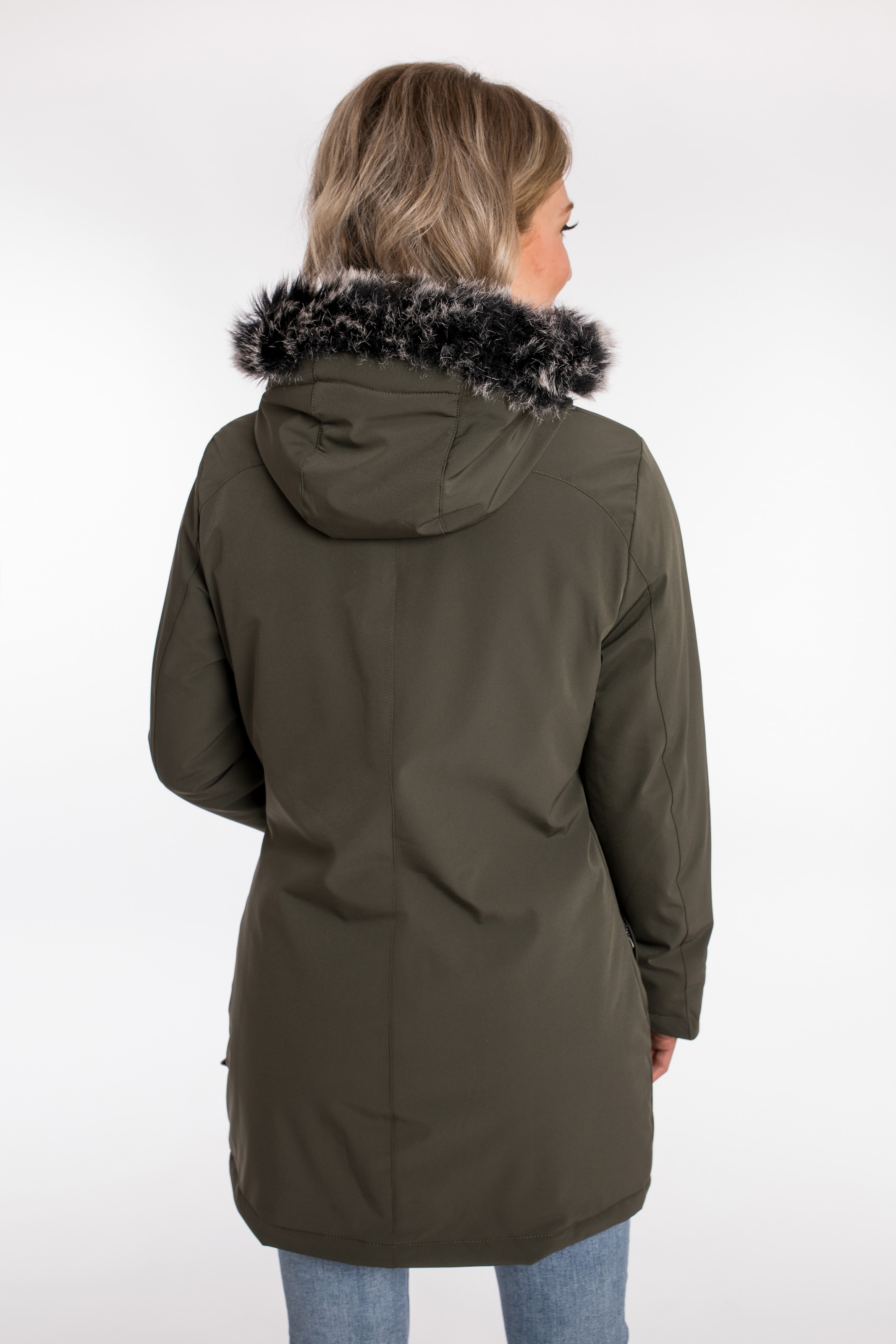 DEPROC Active Parka »DIAMOND PEAK Women«, mit abnehmbarem Kunstfellbesatz