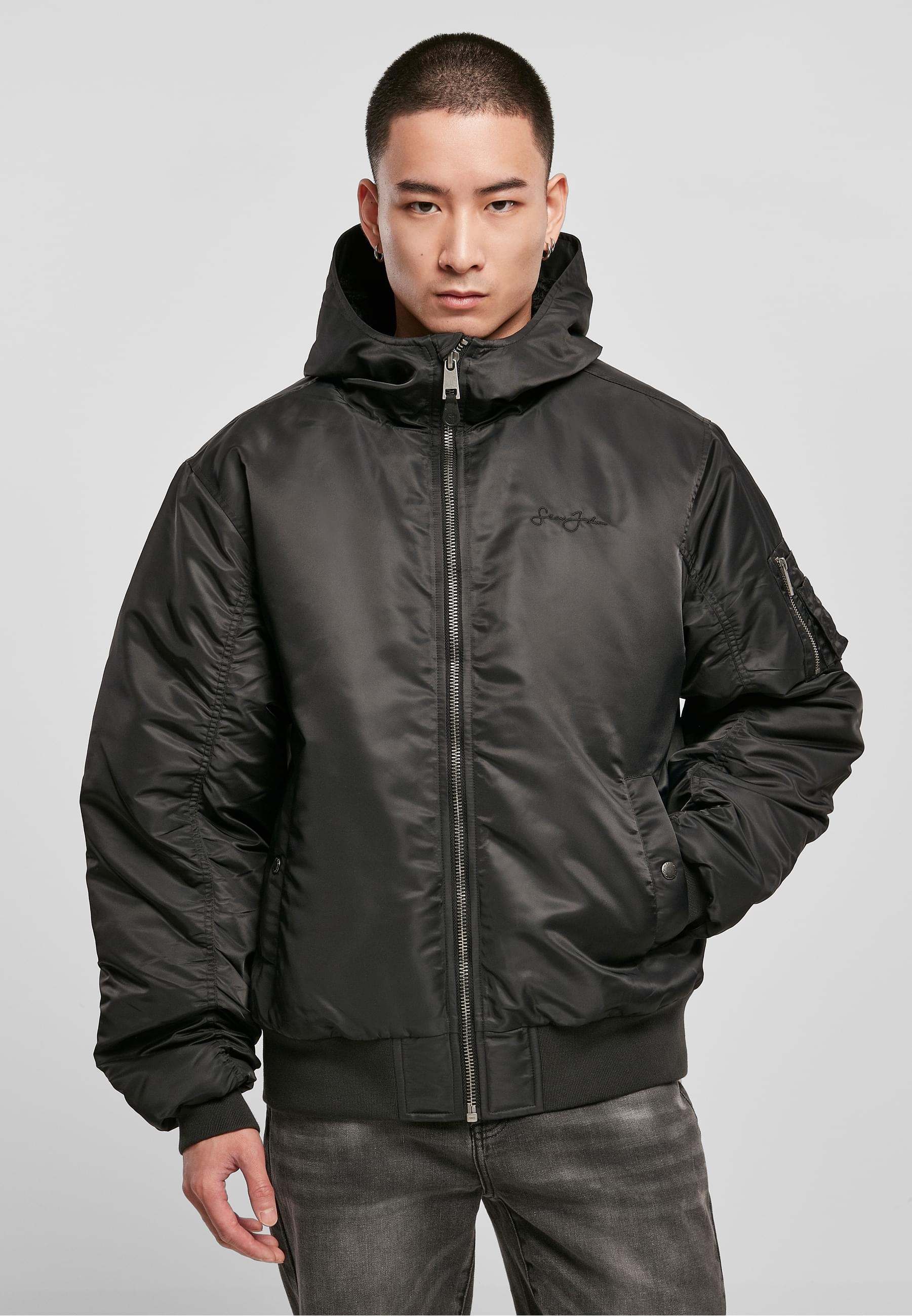 Sean John Allwetterjacke »Sean John Herren JM224-021-01 Script Logo Hooded Bomberjacket«, (1 St.), mit Kapuze