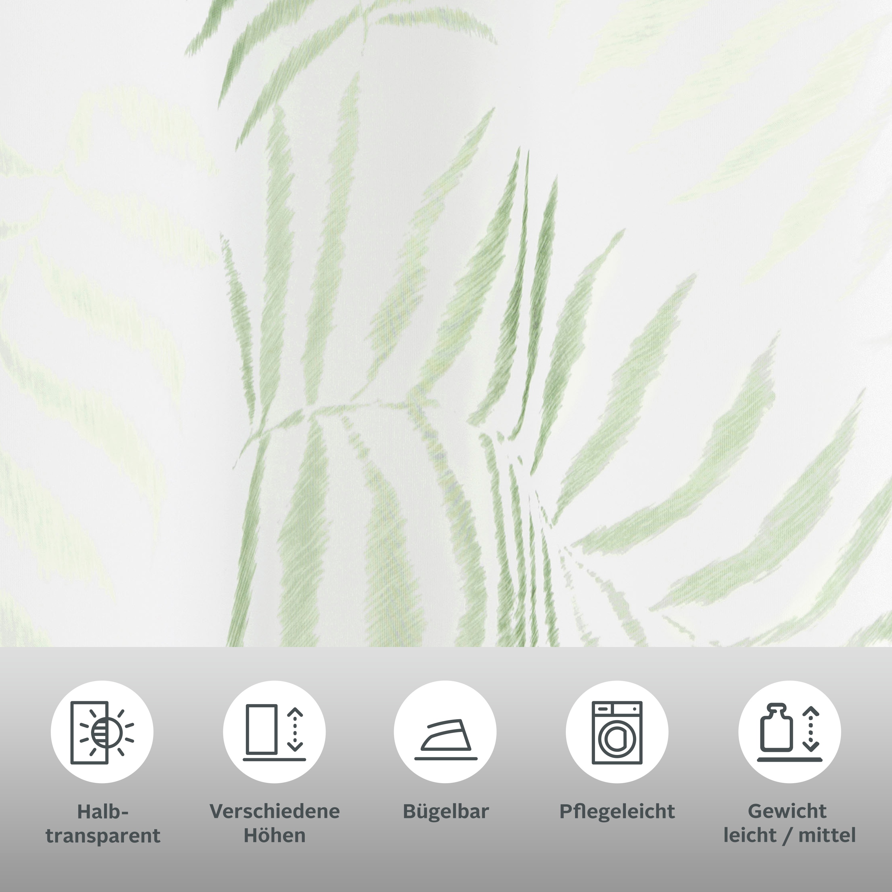 Thumbnail - my home Gardine "Paula" Ösen 1 Stk. tlg. Halbtransparent, Voile, Polyester