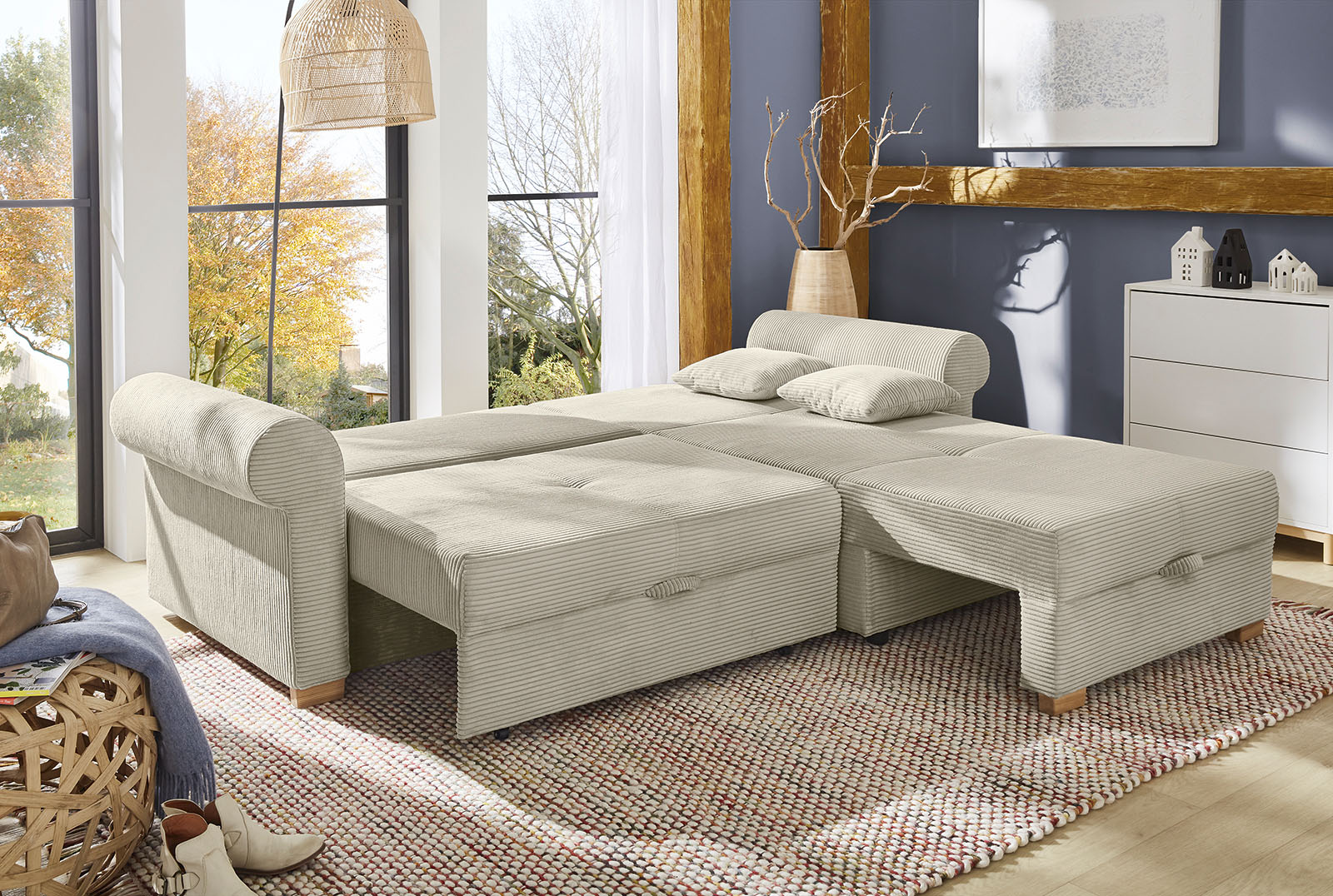 Thumbnail - Jockenhöfer Gruppe Ecksofa "List L-Form" viel Stauraum, 2 separate Liegeflächen, Ottomane links oder rechts