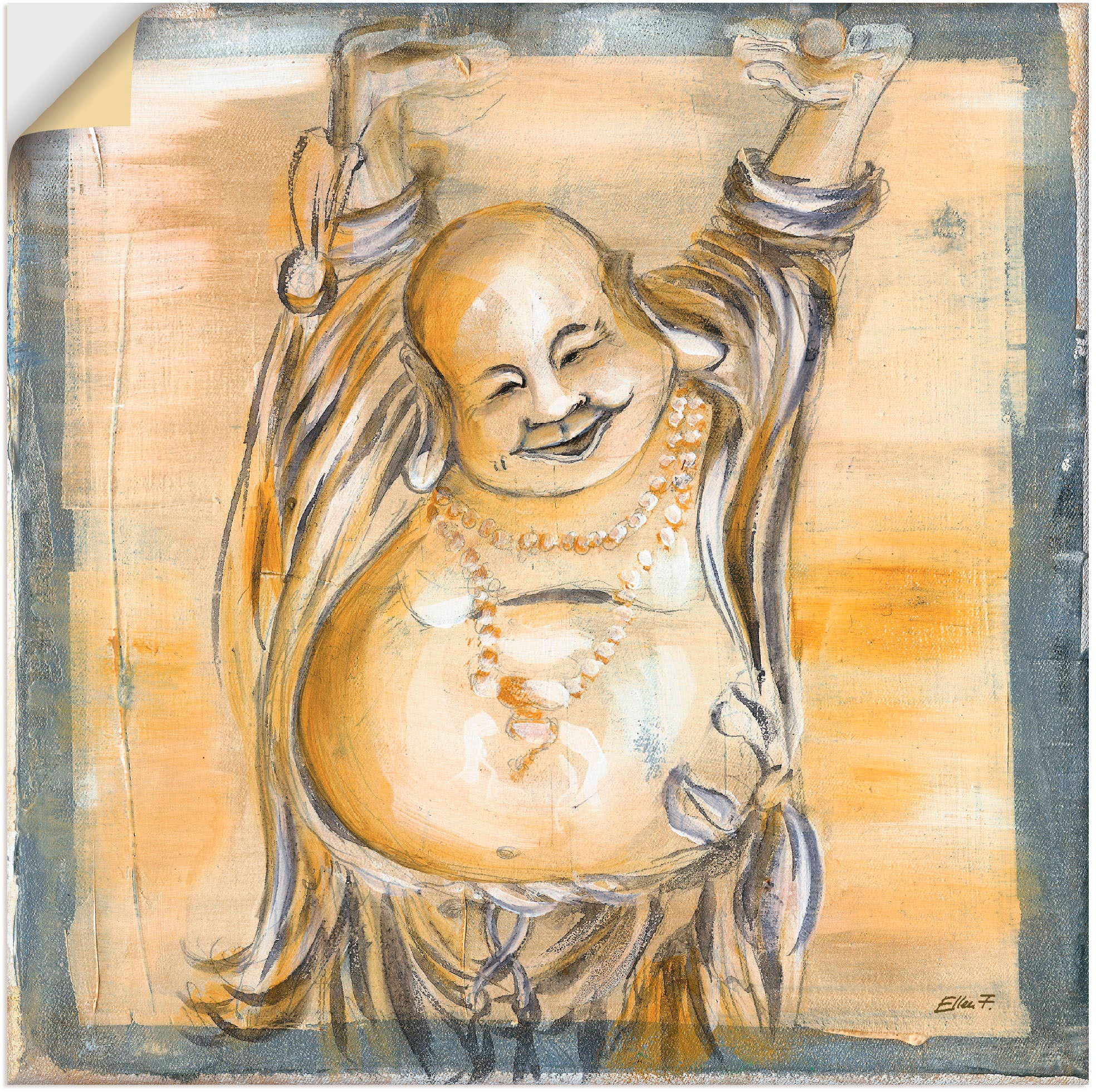 Artland Wandbild "Fröhlicher Buddha II", Religion, (1 St.), als Alubild, Ou günstig online kaufen