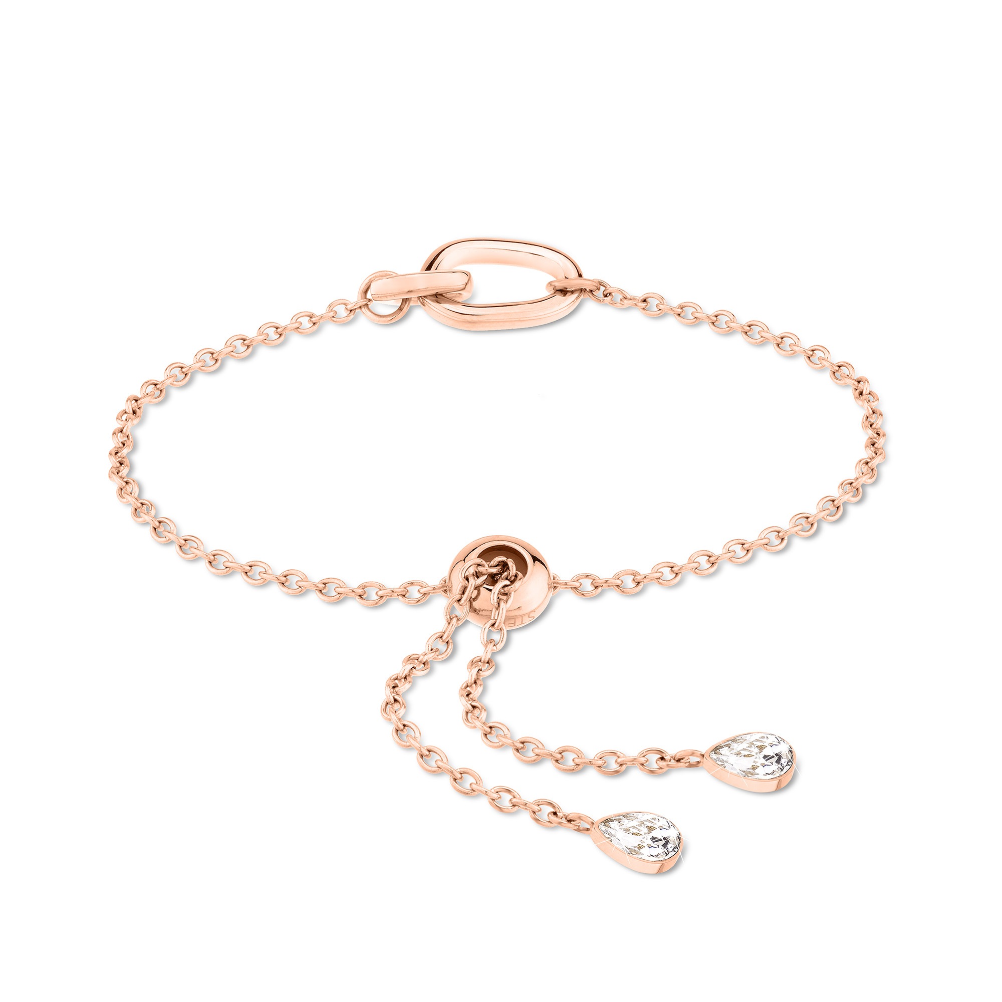 Echtzeit Armband »Schmuck Geschenk Edelstahl Armkette Like Diamonds Tropfen«, mit Zirkonia (synth.)