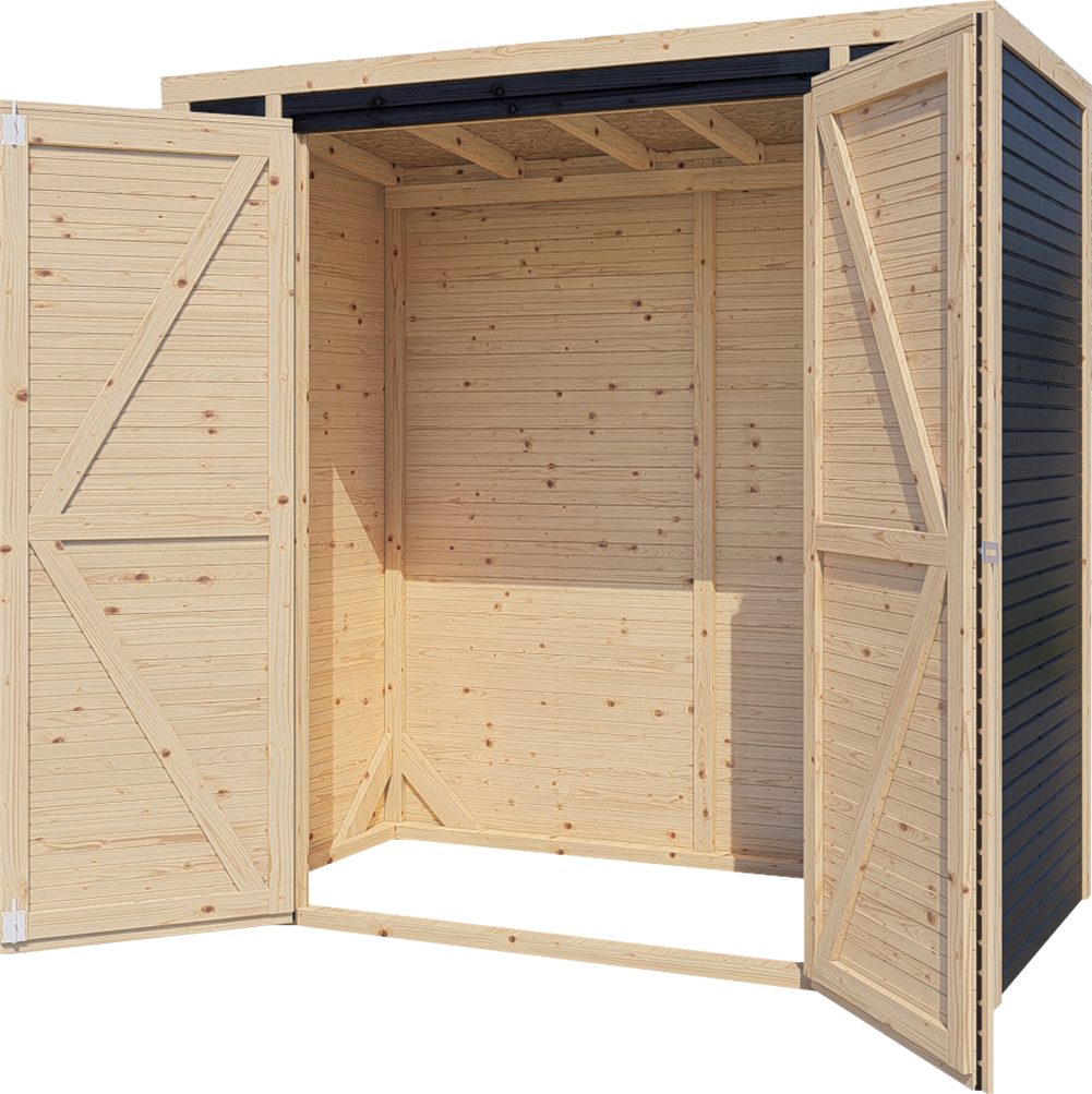 BERTILO Gerätehaus »Box 1, in verschiedenen Farben«, Hohe Doppeltür, hohe Wände – mehr Raum