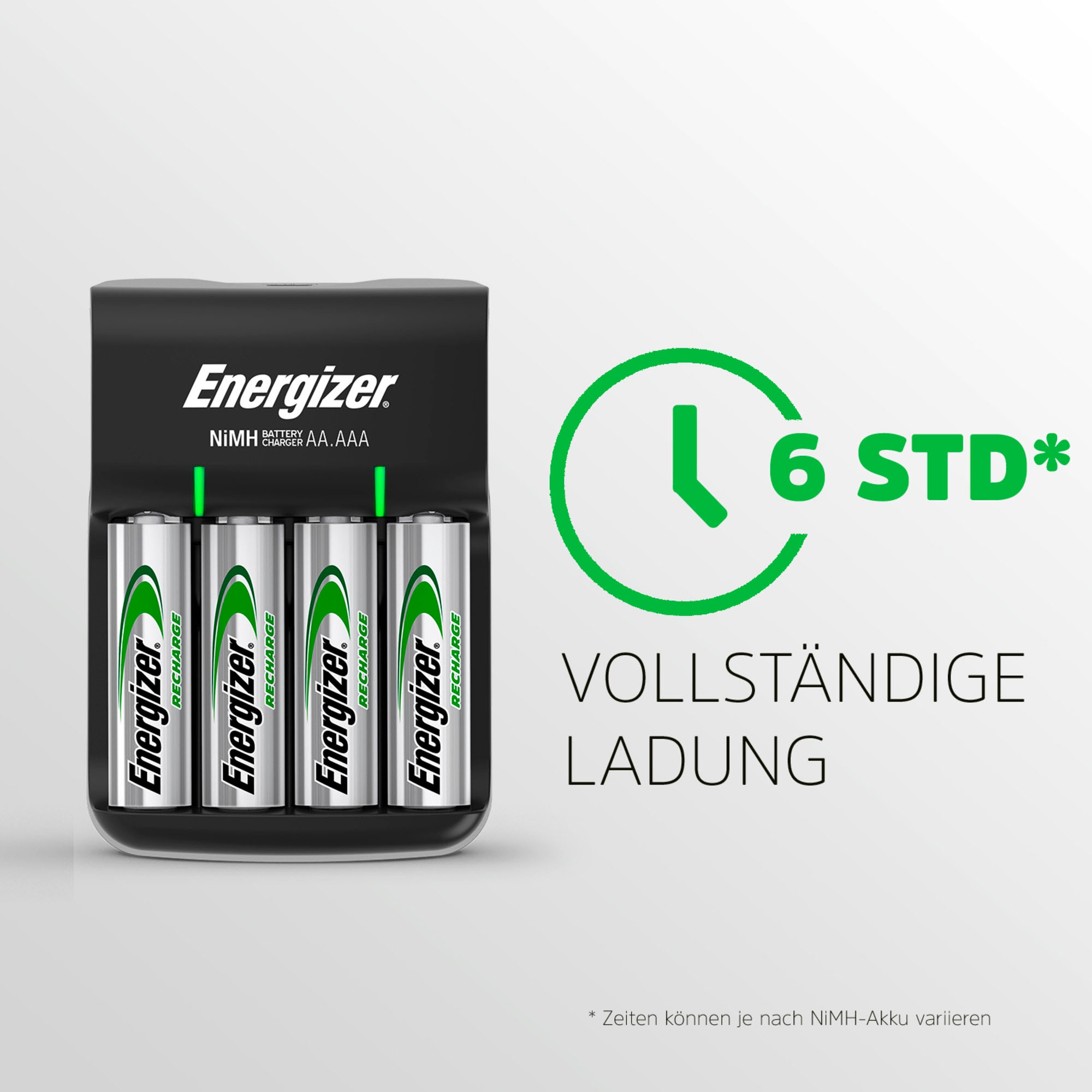 Energizer Batterie-Ladegerät »Base Charger + 4AA 1300 mAh«, 200 mA
