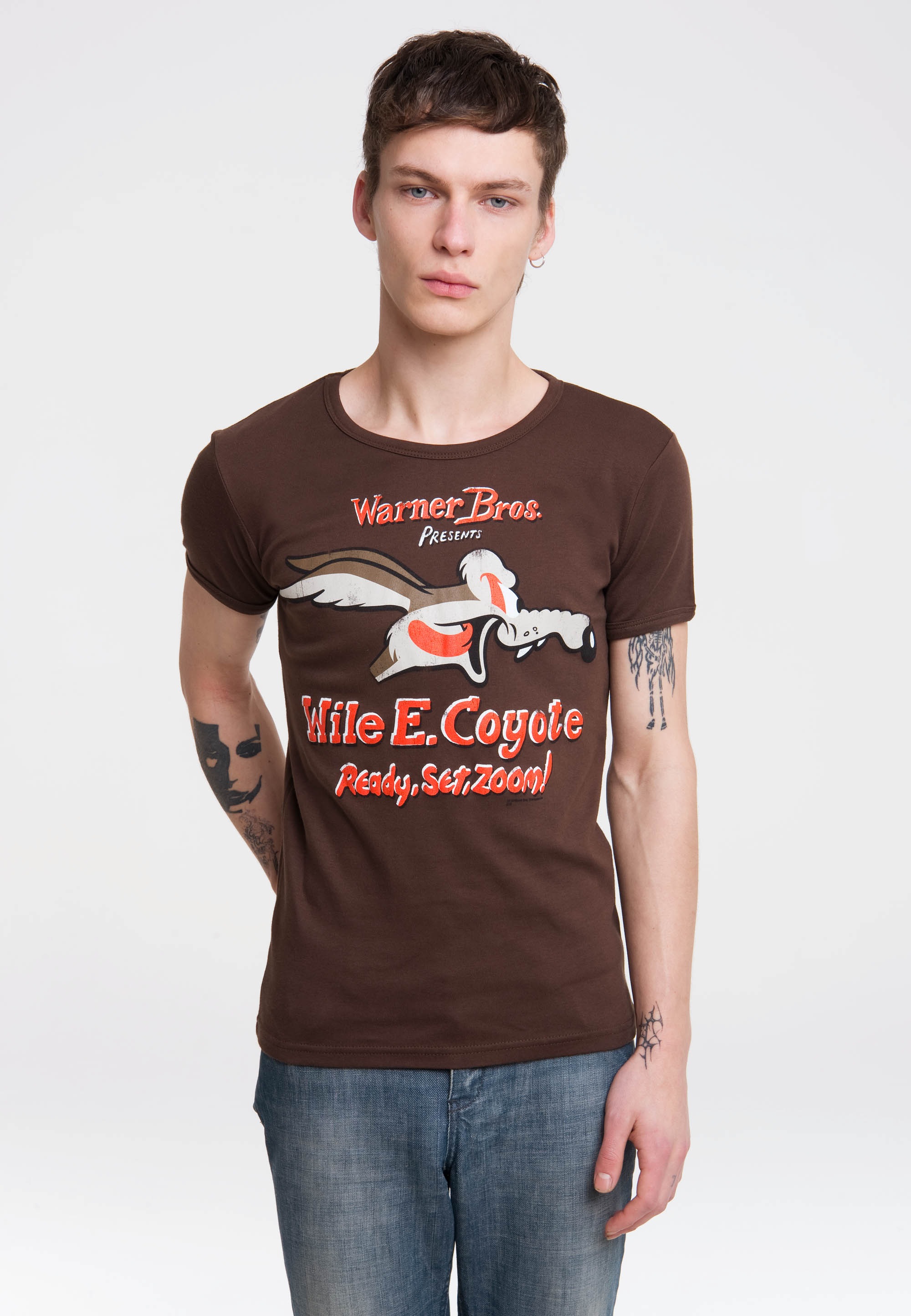 LOGOSHIRT T-Shirt »Coyote«, mit großem Looney Tunes-Druck ▷ bestellen | BAUR